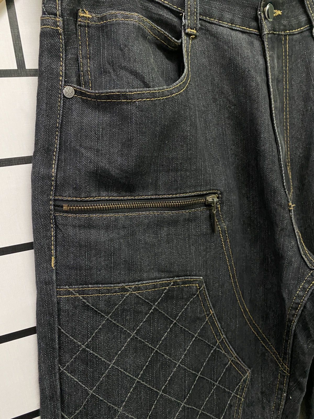 Designer × Vintage Vintage RED APE Double Knee Denim Size US 34 / EU 50 - 9 Thumbnail