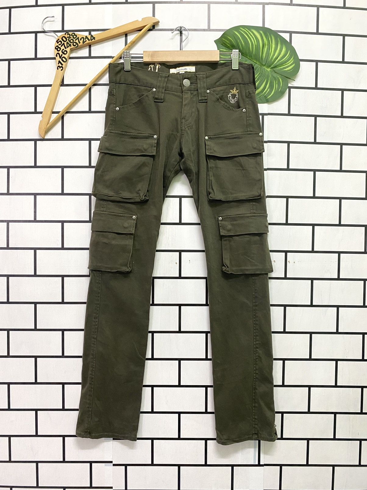 Japanese Brand VAROSH Japan Low Rise Green Tactical Cargo Trousers Size US 30 / EU 46 - 1 Thumbnail