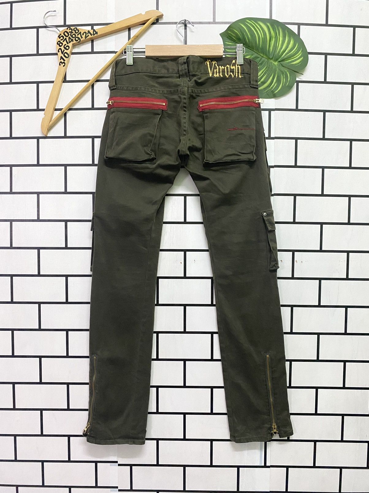 Japanese Brand VAROSH Japan Low Rise Green Tactical Cargo Trousers Size US 30 / EU 46 - 2 Thumbnail