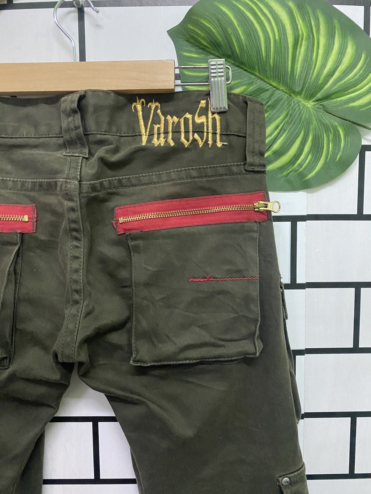 Japanese Brand VAROSH Japan Low Rise Green Tactical Cargo Trousers Size US 30 / EU 46 - 13 Thumbnail