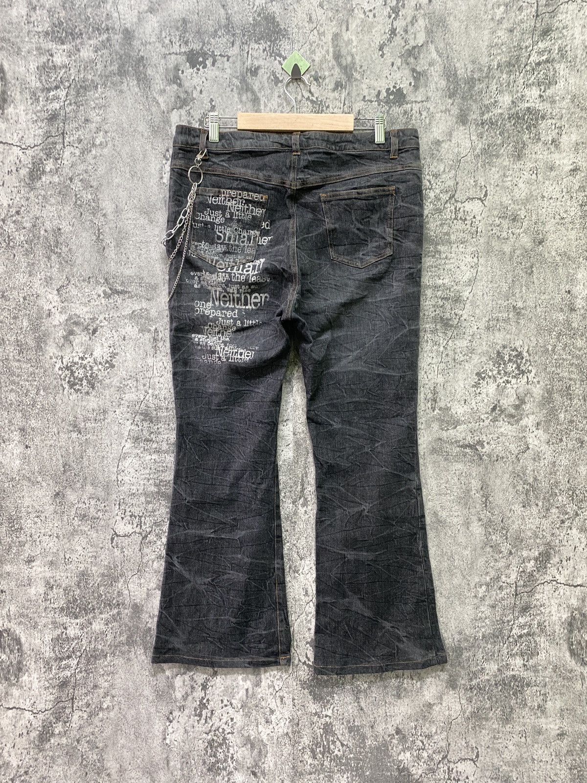 Japanese Brand × Vintage Unknown Japanese Brand Flared Poem Pants Size US 33 - 2 Thumbnail
