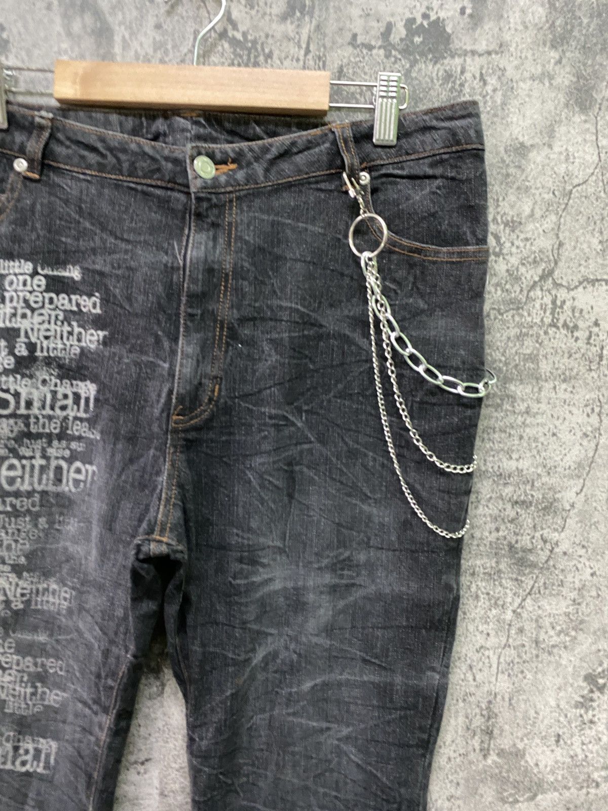 Japanese Brand × Vintage Unknown Japanese Brand Flared Poem Pants Size US 33 - 5 Thumbnail