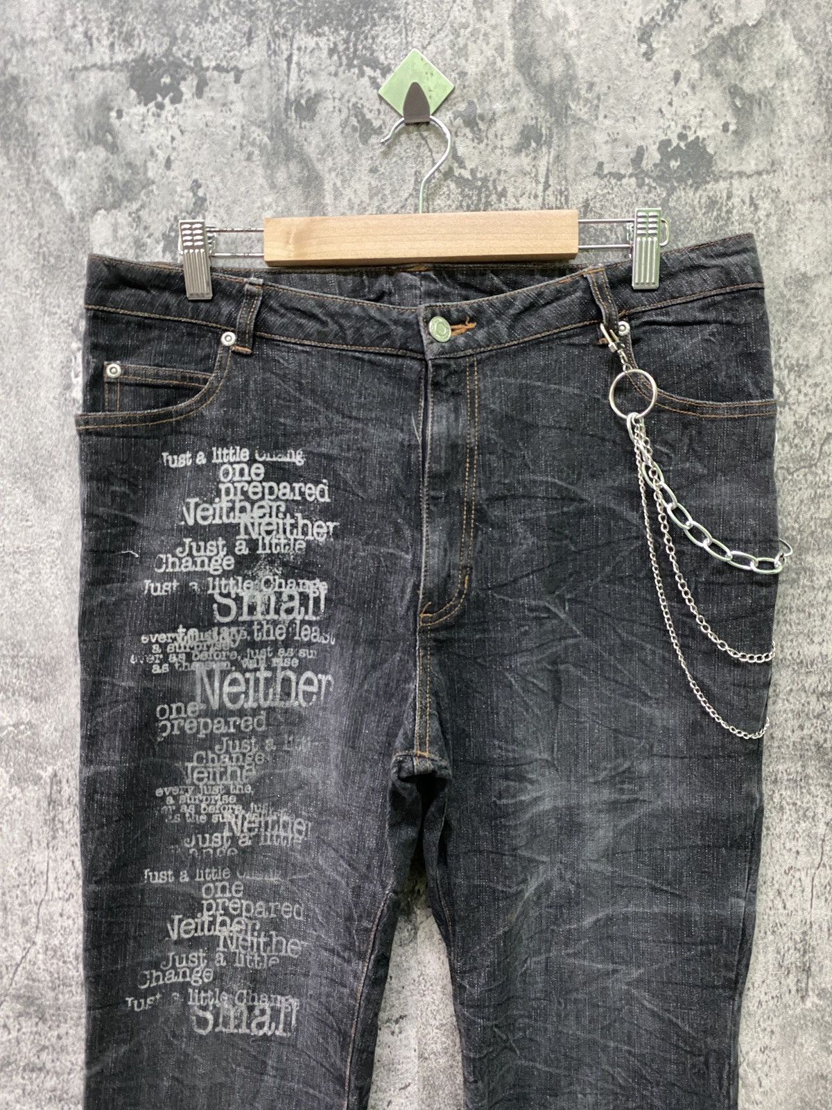 Japanese Brand × Vintage Unknown Japanese Brand Flared Poem Pants Size US 33 - 3 Thumbnail