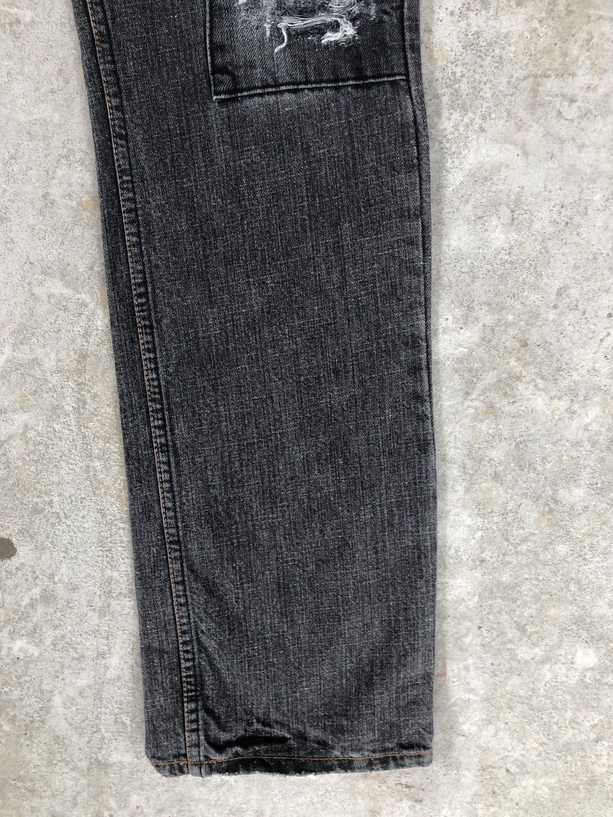 Who Decides War Japanese Steer Blue Patchwork Jeans Distressed Jeans Size US 32 / EU 48 - 6 Thumbnail