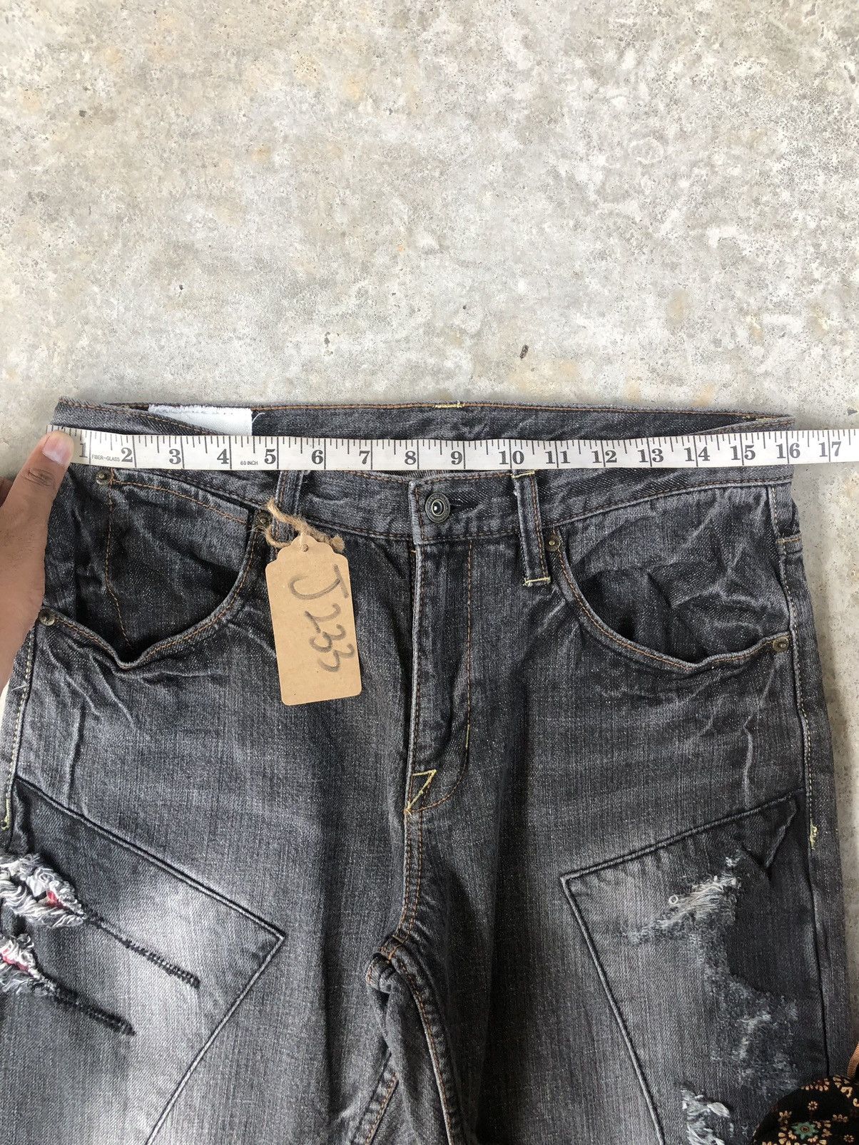 Who Decides War Japanese Steer Blue Patchwork Jeans Distressed Jeans Size US 32 / EU 48 - 15 Thumbnail