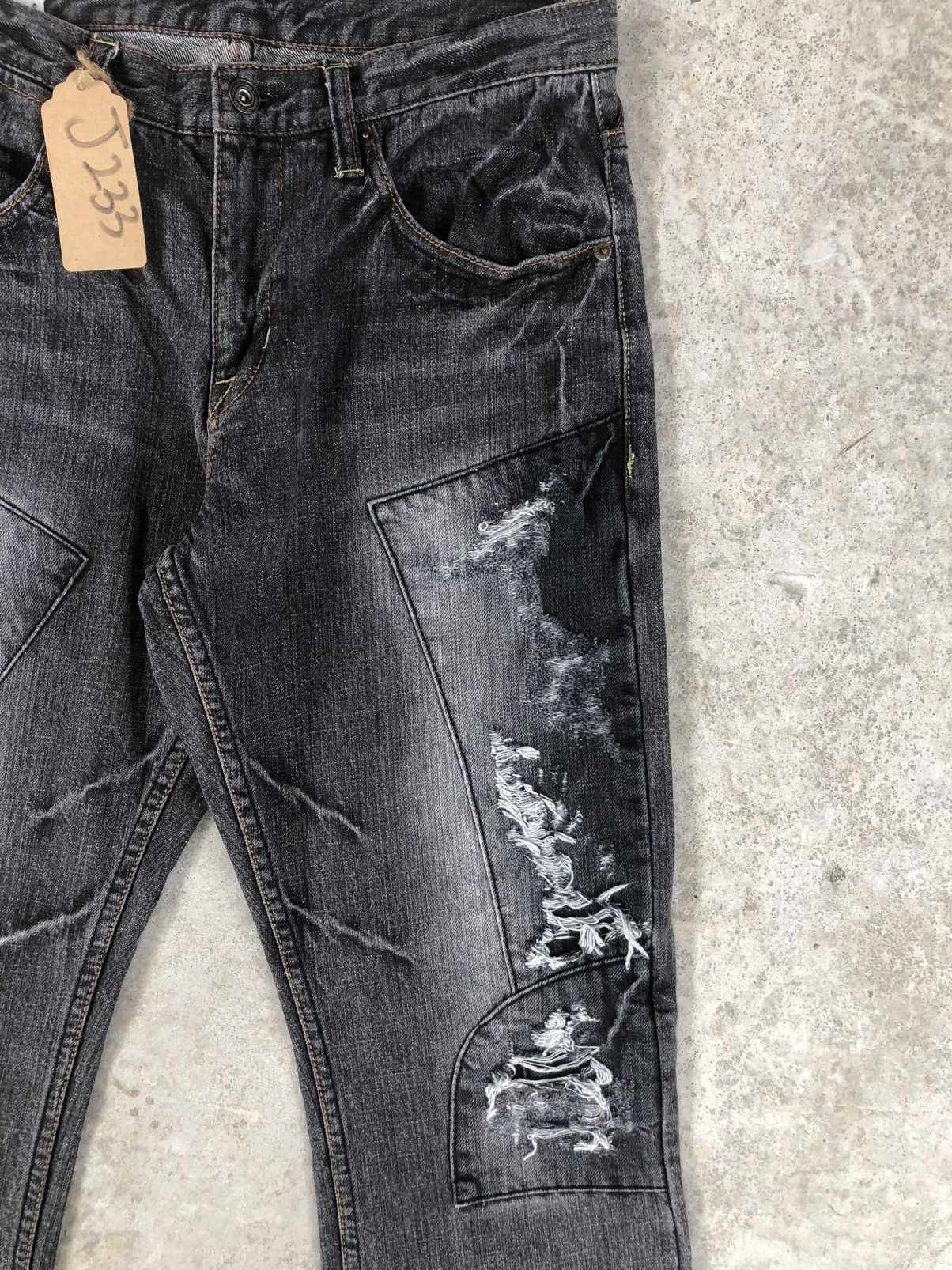 Who Decides War Japanese Steer Blue Patchwork Jeans Distressed Jeans Size US 32 / EU 48 - 5 Thumbnail
