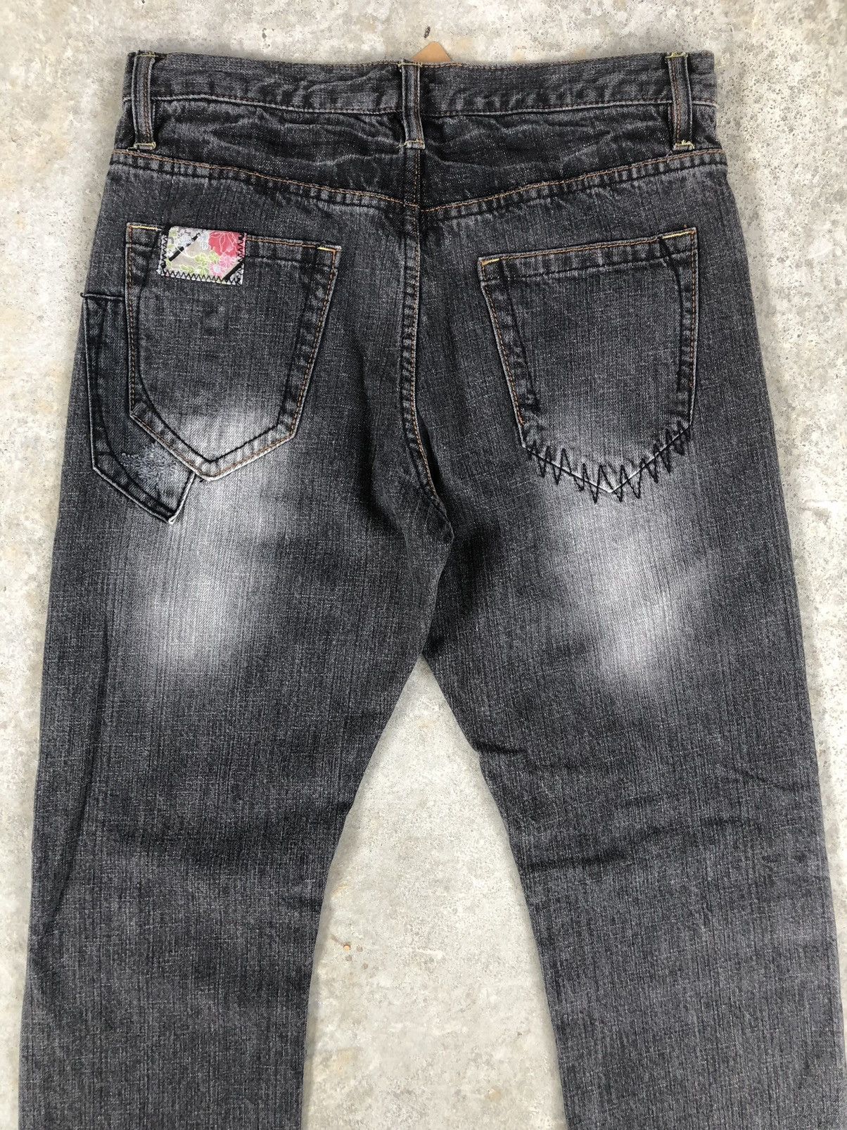Who Decides War Japanese Steer Blue Patchwork Jeans Distressed Jeans Size US 32 / EU 48 - 8 Thumbnail