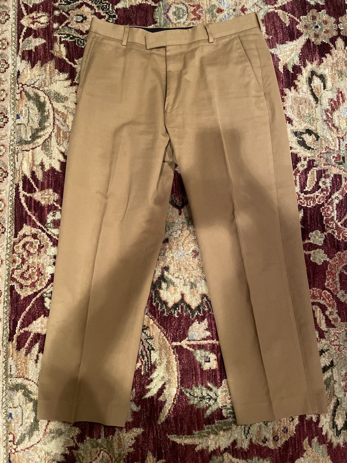 Dries Van Noten Tapered Cropped Cotton-Twill Trousers Camel sz 48 Size US 32 / EU 48 - 1 Thumbnail