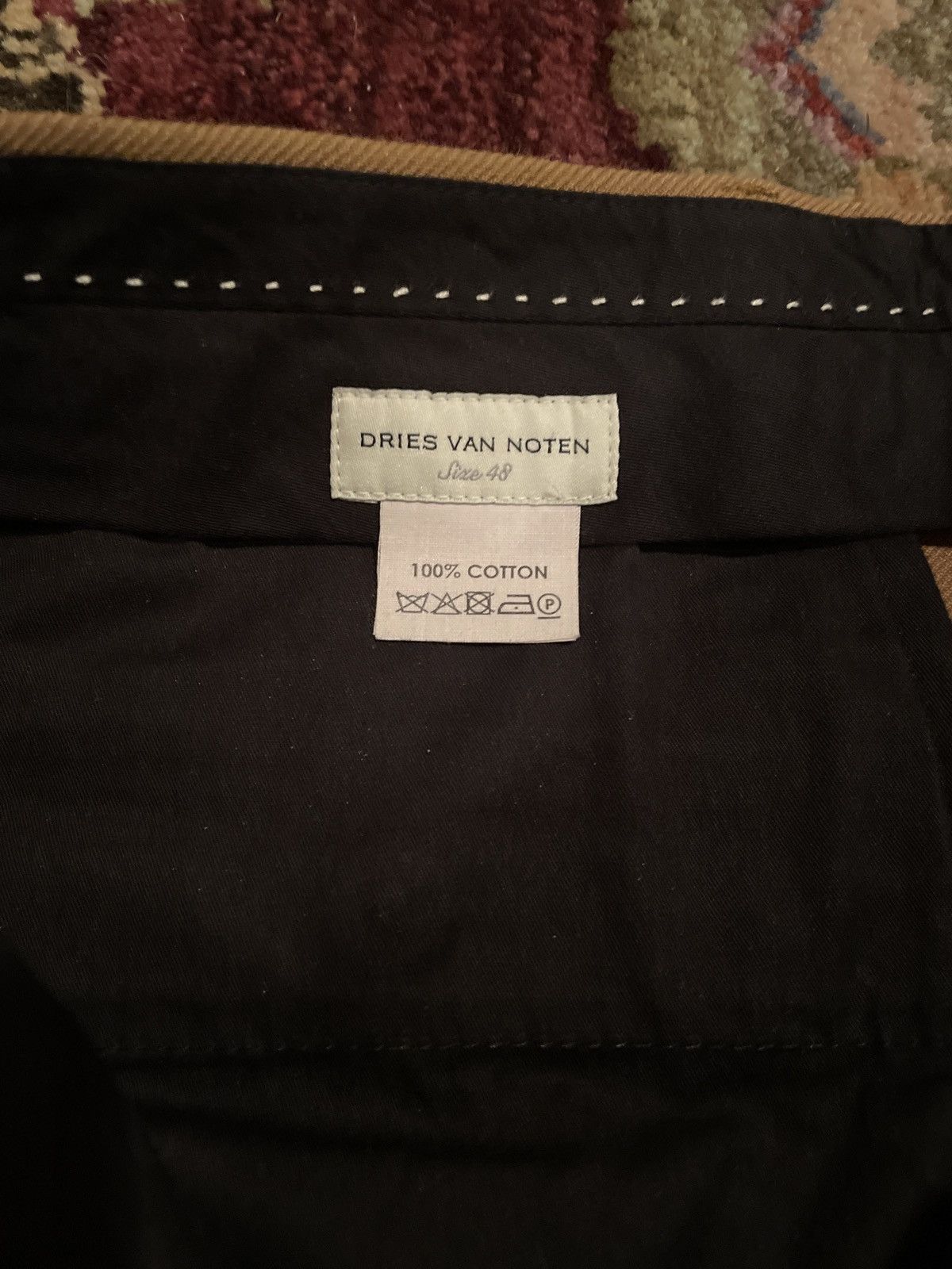 Dries Van Noten Tapered Cropped Cotton-Twill Trousers Camel sz 48 Size US 32 / EU 48 - 3 Thumbnail