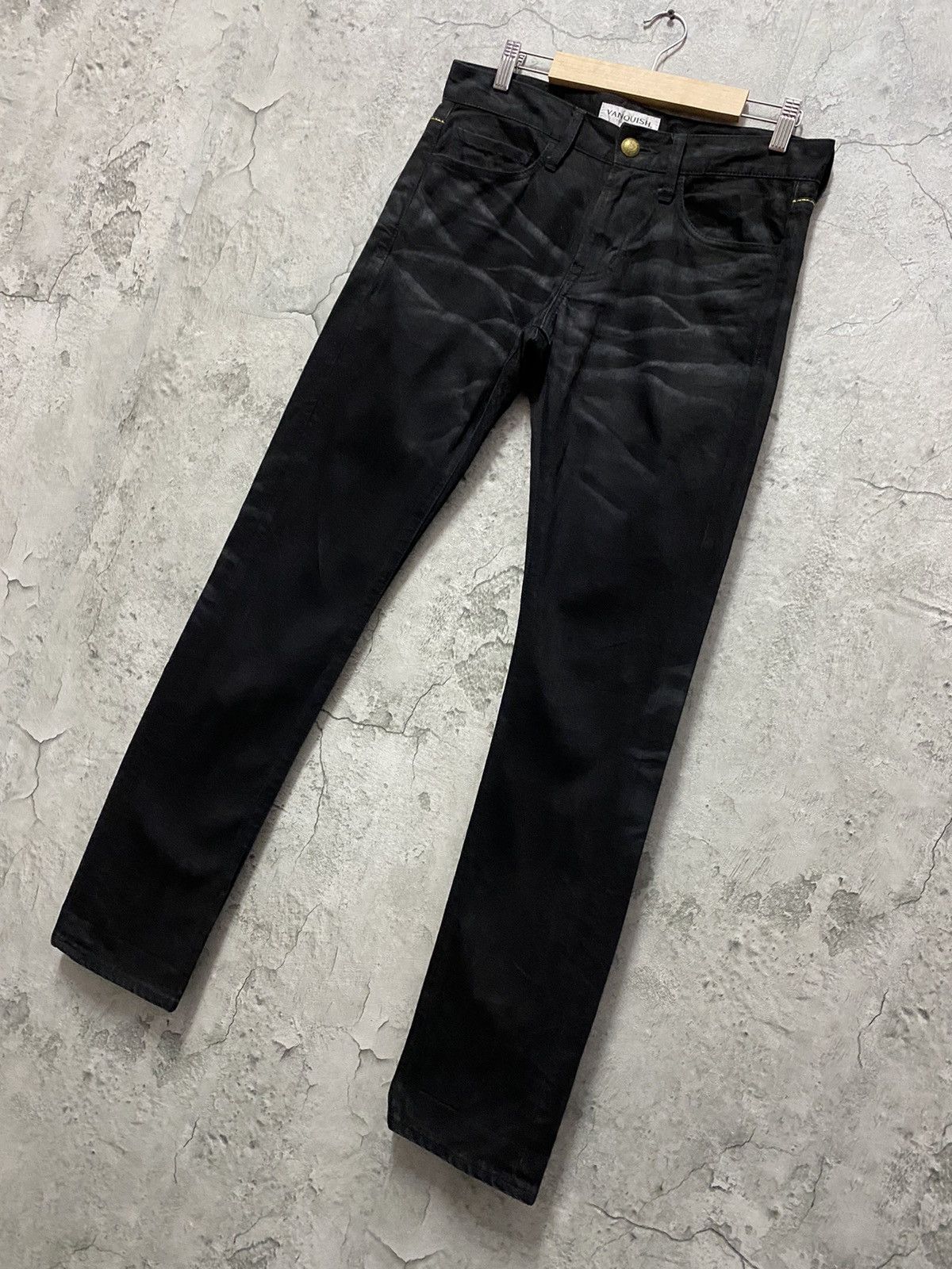 Japanese Brand Vanquish Tokyo Japan Skinny Black Denim Pants Size US 30 / EU 46 - 3 Thumbnail