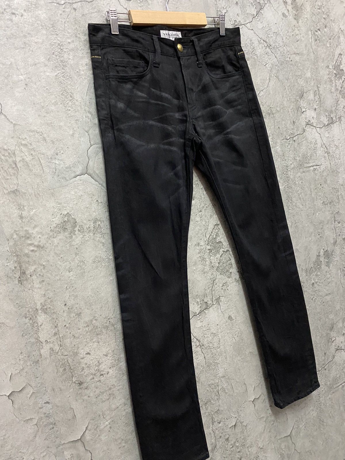 Japanese Brand Vanquish Tokyo Japan Skinny Black Denim Pants Size US 30 / EU 46 - 6 Thumbnail