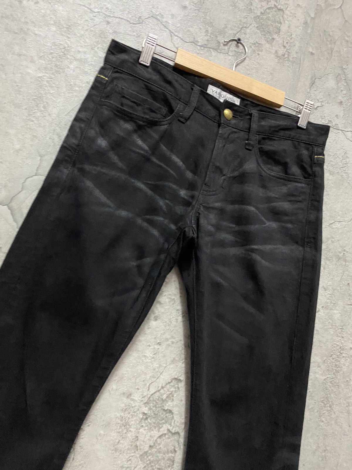 Japanese Brand Vanquish Tokyo Japan Skinny Black Denim Pants Size US 30 / EU 46 - 4 Thumbnail