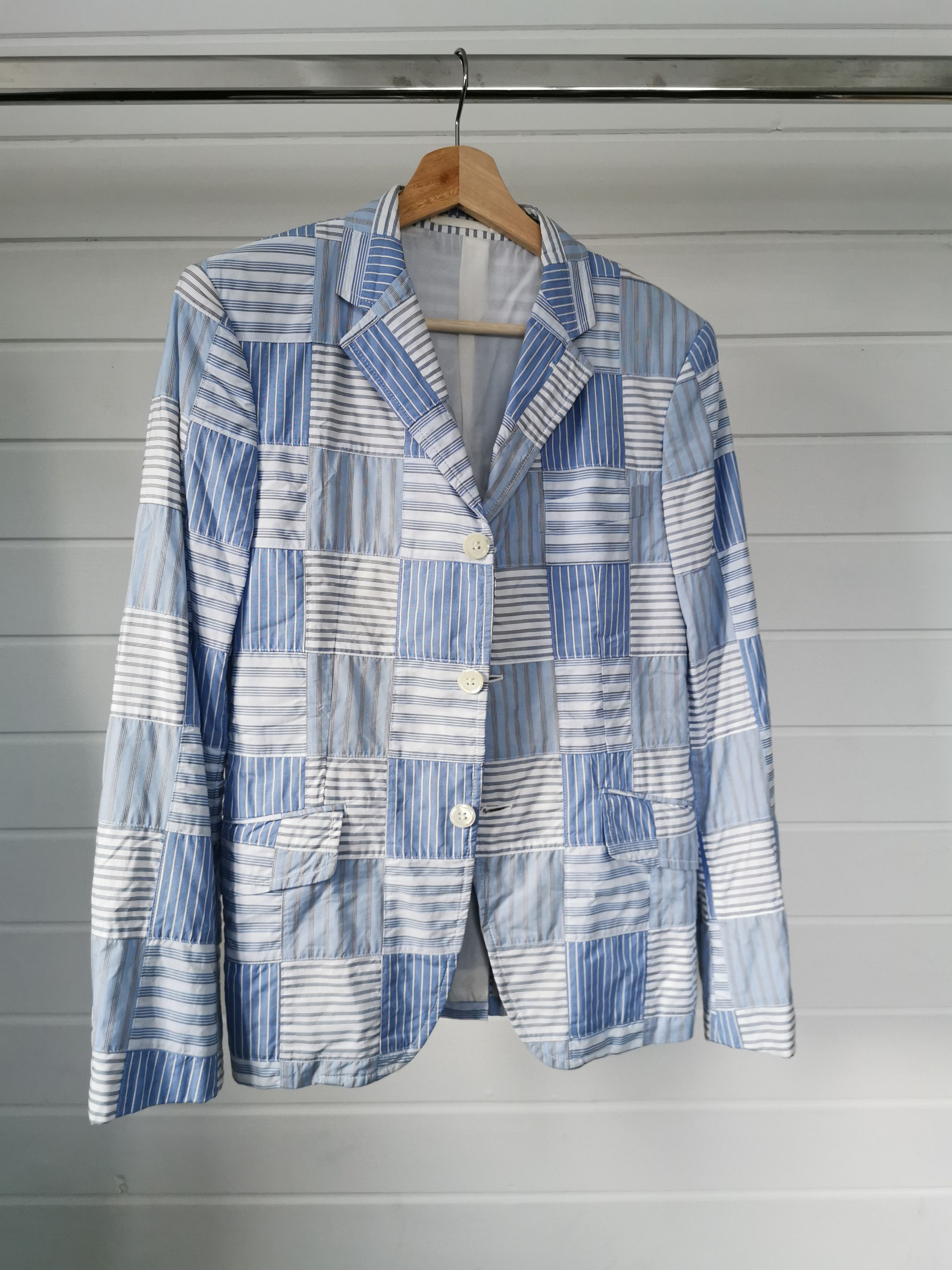 Comme des Garcons Homme CDG Homme 2008 Patchwork Blazer Size US S / EU 44-46 / 1 - 3 Thumbnail