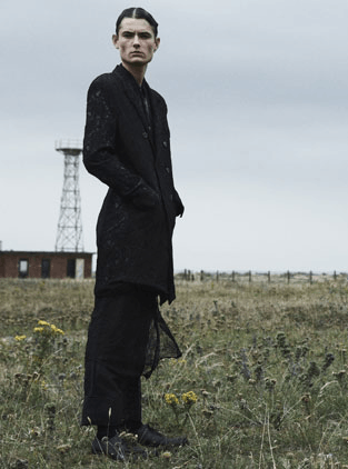 image of Comme Des Garcons x Comme Des Garcons Homme Plus Cdg Homme Plus Ss2012 Lace Coat in Black (Size Sma
