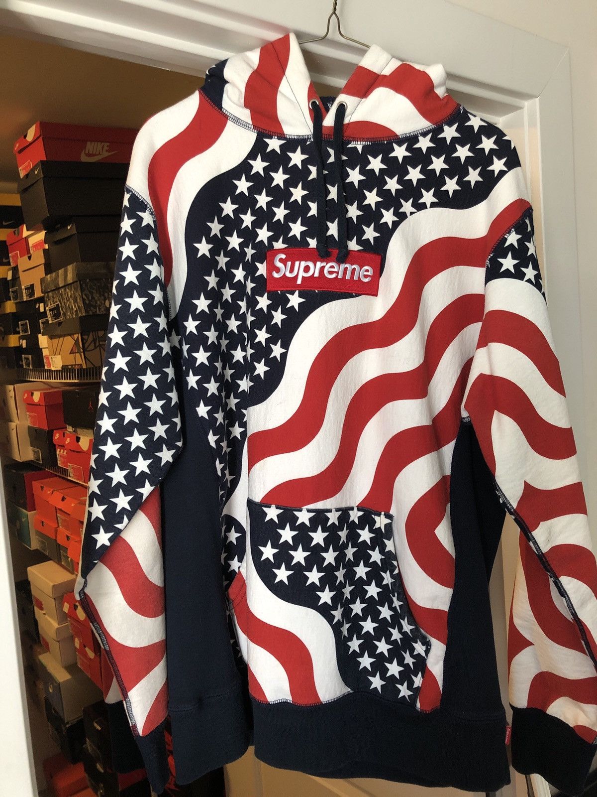 supreme box logo american flag