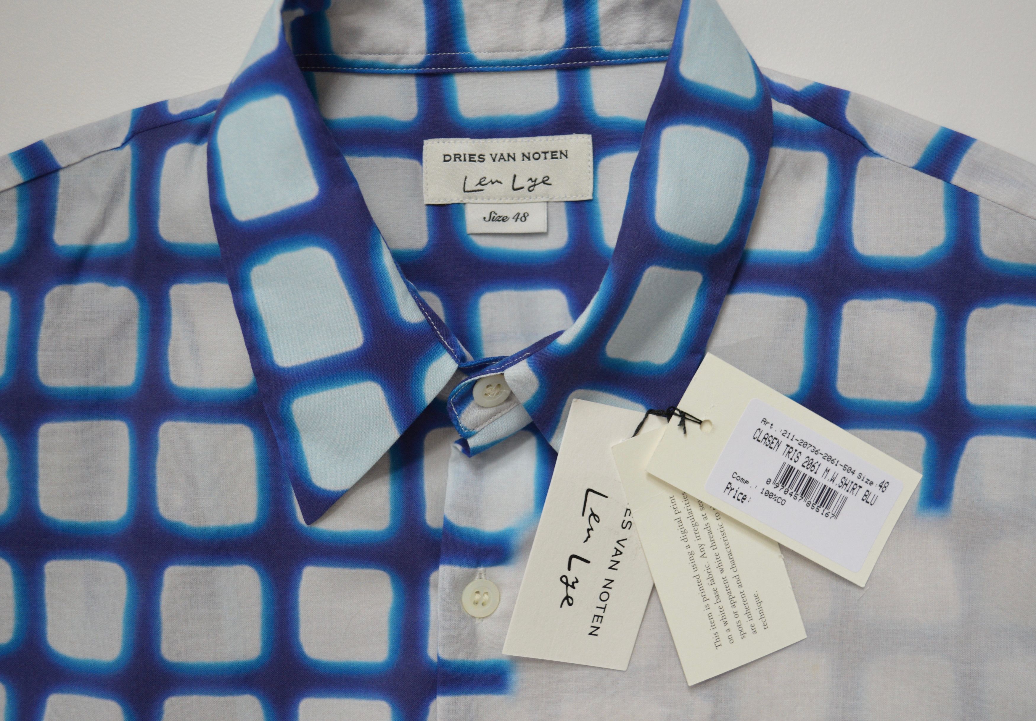Dries Van Noten S/S 21 Len Lye Grid Print Shirt Size US M / EU 48-50 / 2 - 3 Thumbnail