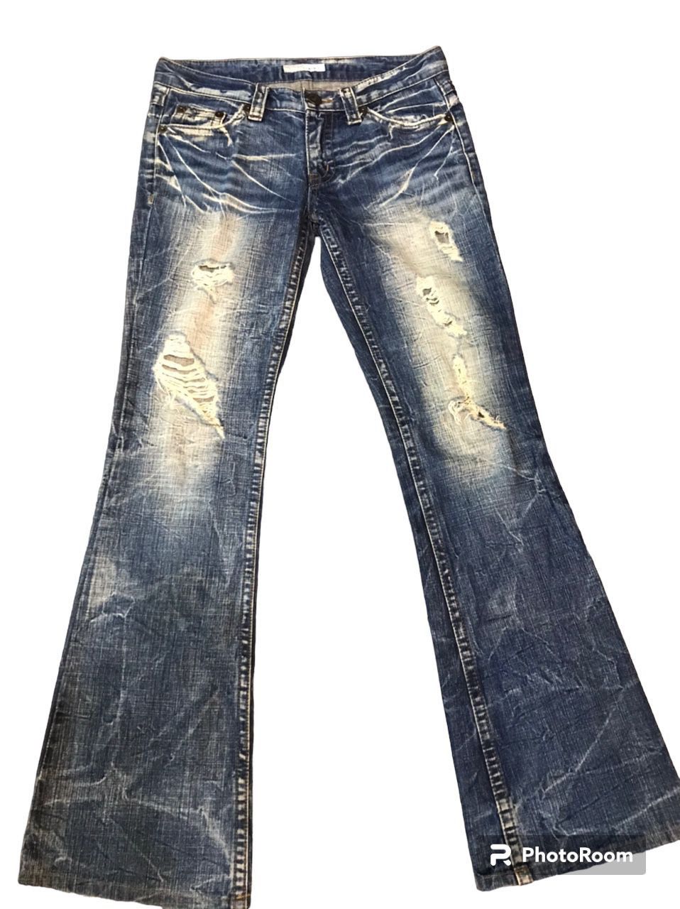 image of Distressed Denim x Tornado Mart Japan Flare Jeans Transit Distressed Boot Cut in Blue (Size 31)