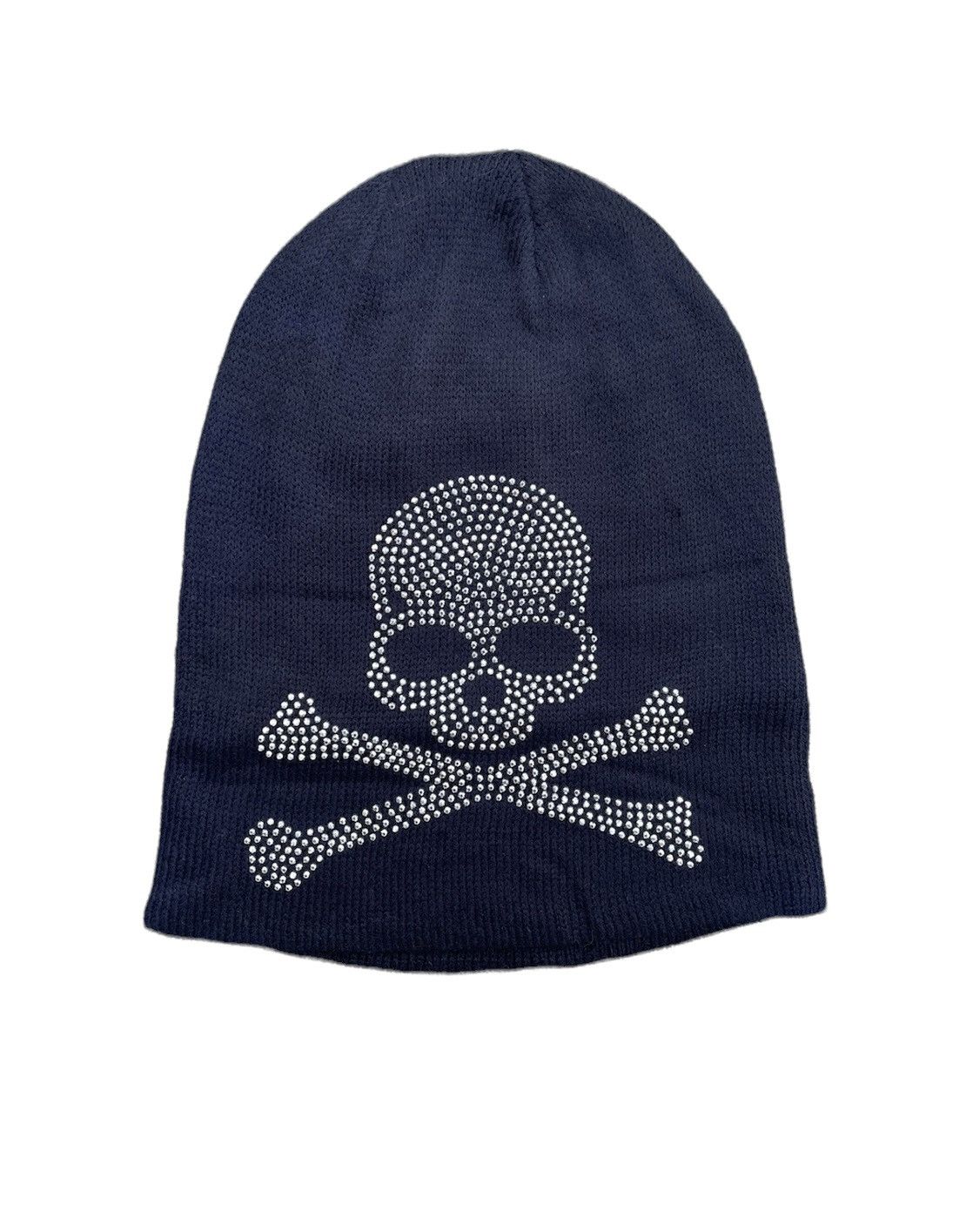 image of Vintage Sequin Skulls Beanie in Black, Men's