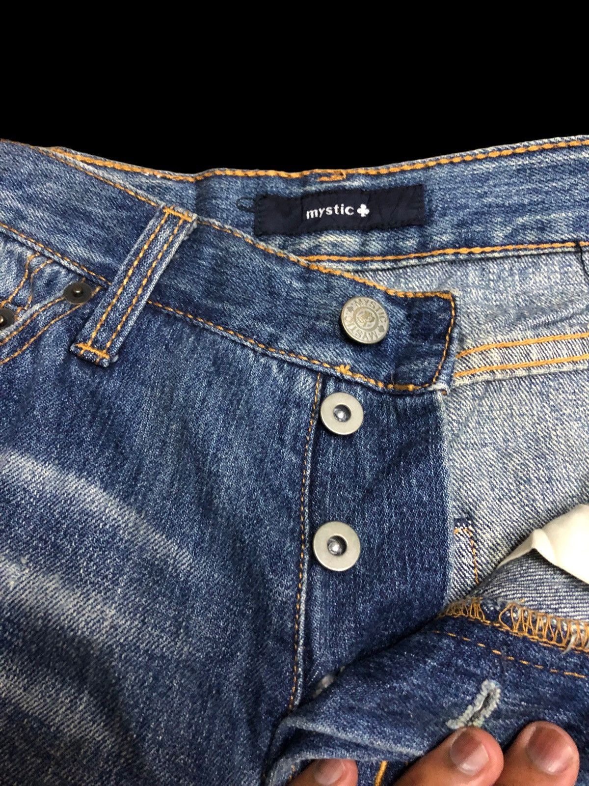 Japanese Brand RIPPED⚡️MYSTIC DISTRESSED JEANS Size US 30 / EU 46 - 3 Thumbnail