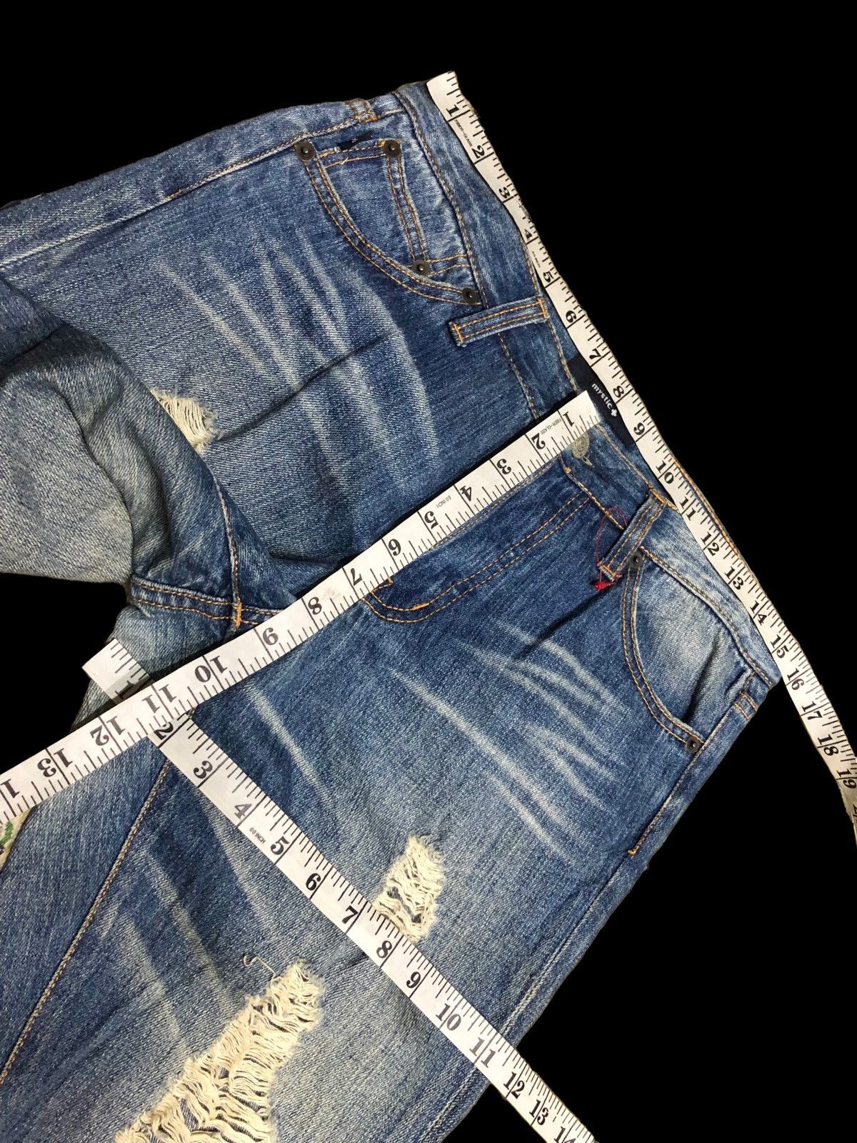Japanese Brand RIPPED⚡️MYSTIC DISTRESSED JEANS Size US 30 / EU 46 - 7 Thumbnail