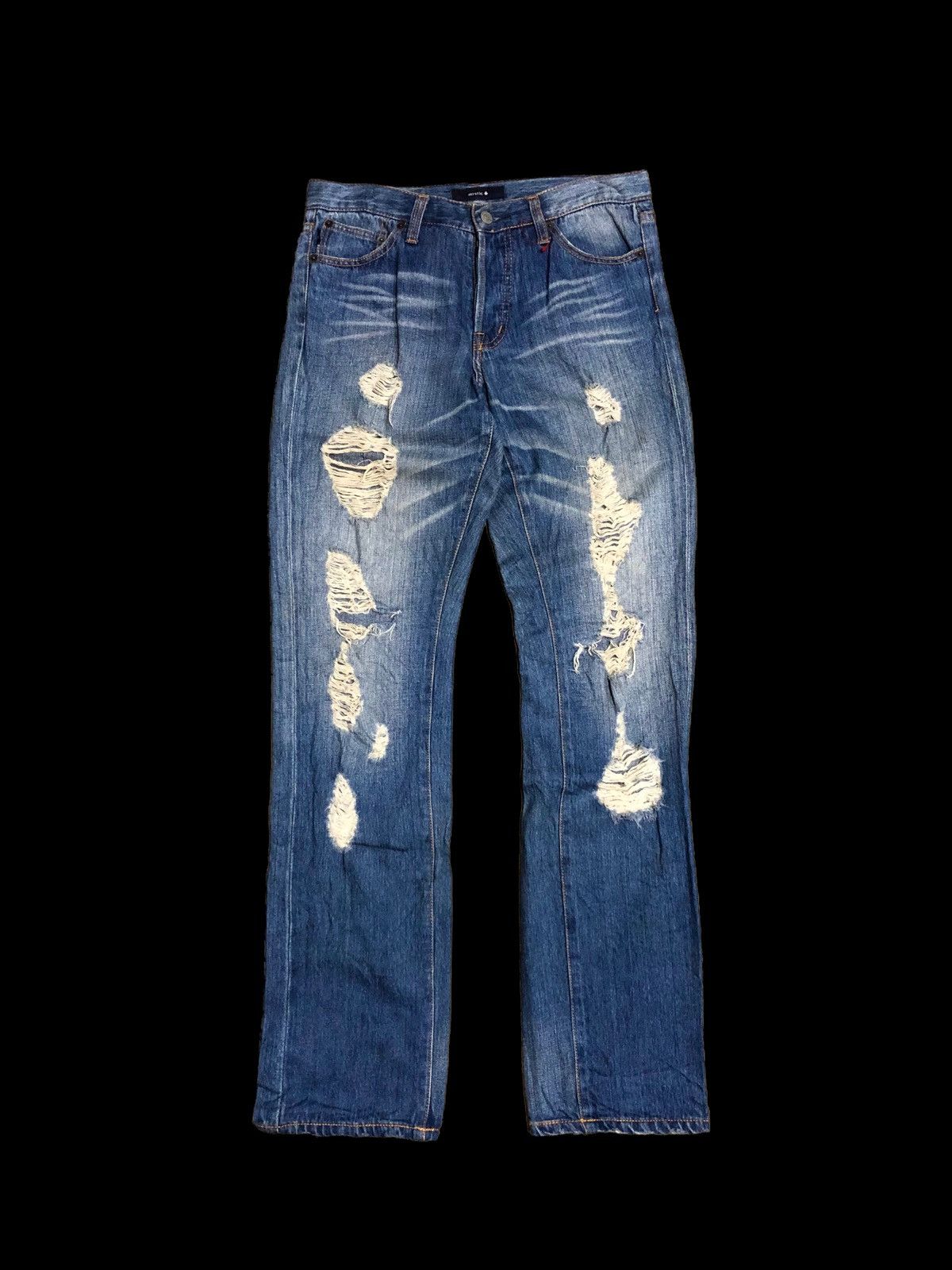 Japanese Brand RIPPED⚡️MYSTIC DISTRESSED JEANS Size US 30 / EU 46 - 1 Thumbnail