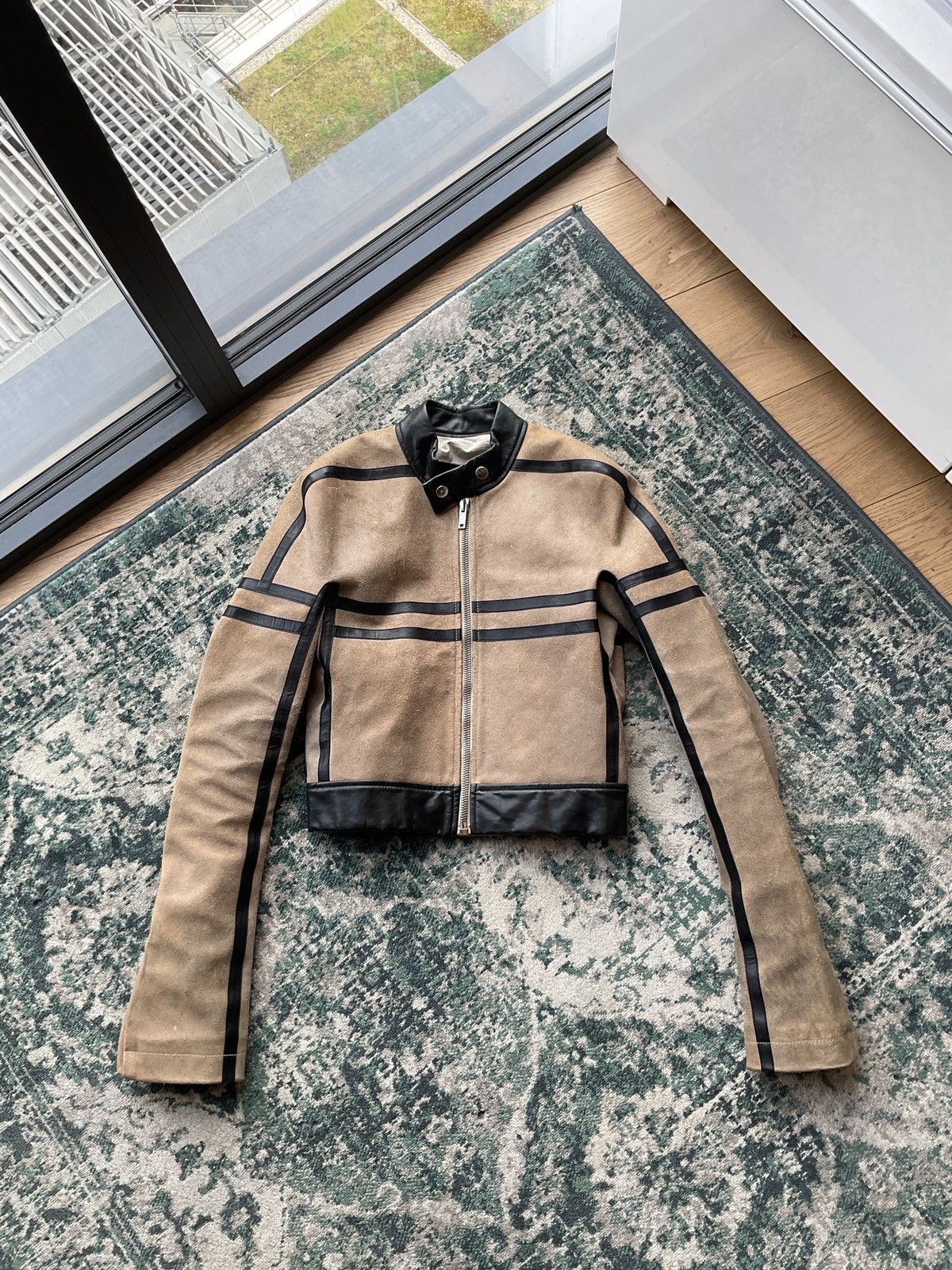 Rick Owens Rick Owens fw12 pearl/bl runway leather jacket Size US S / EU 44-46 / 1 - 1 Thumbnail