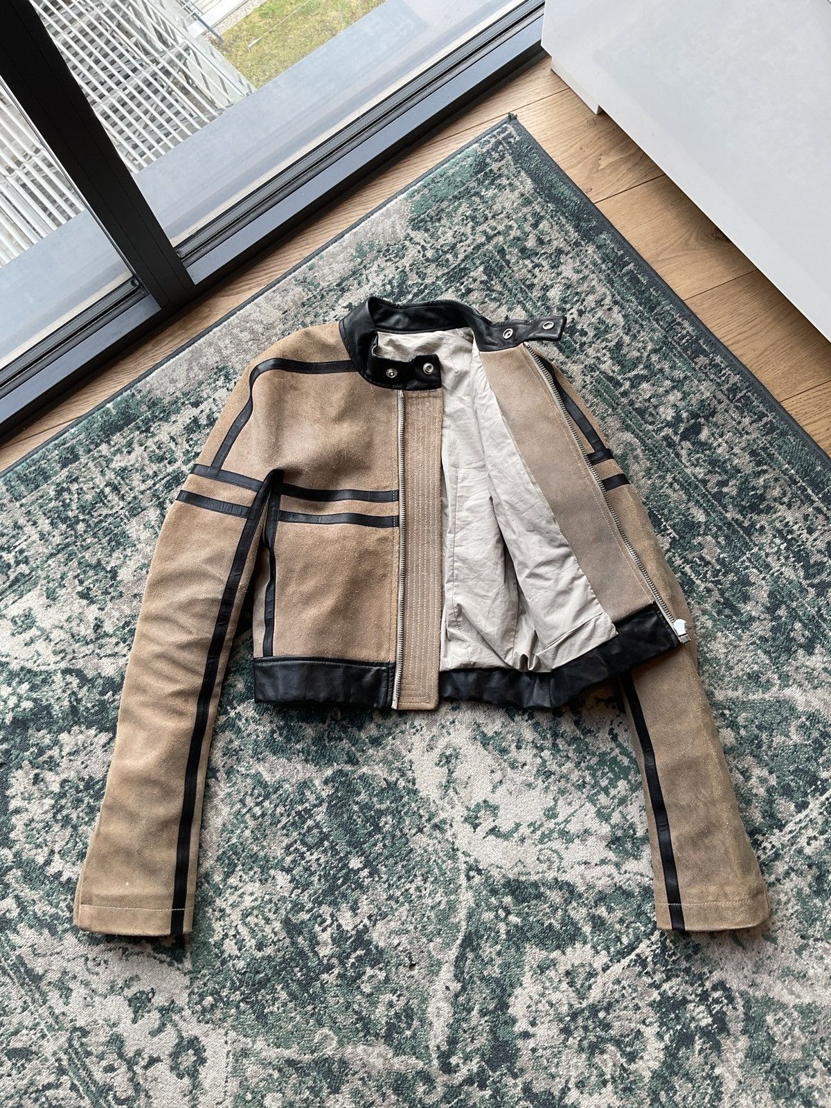 Rick Owens Rick Owens fw12 pearl/bl runway leather jacket Size US S / EU 44-46 / 1 - 2 Thumbnail