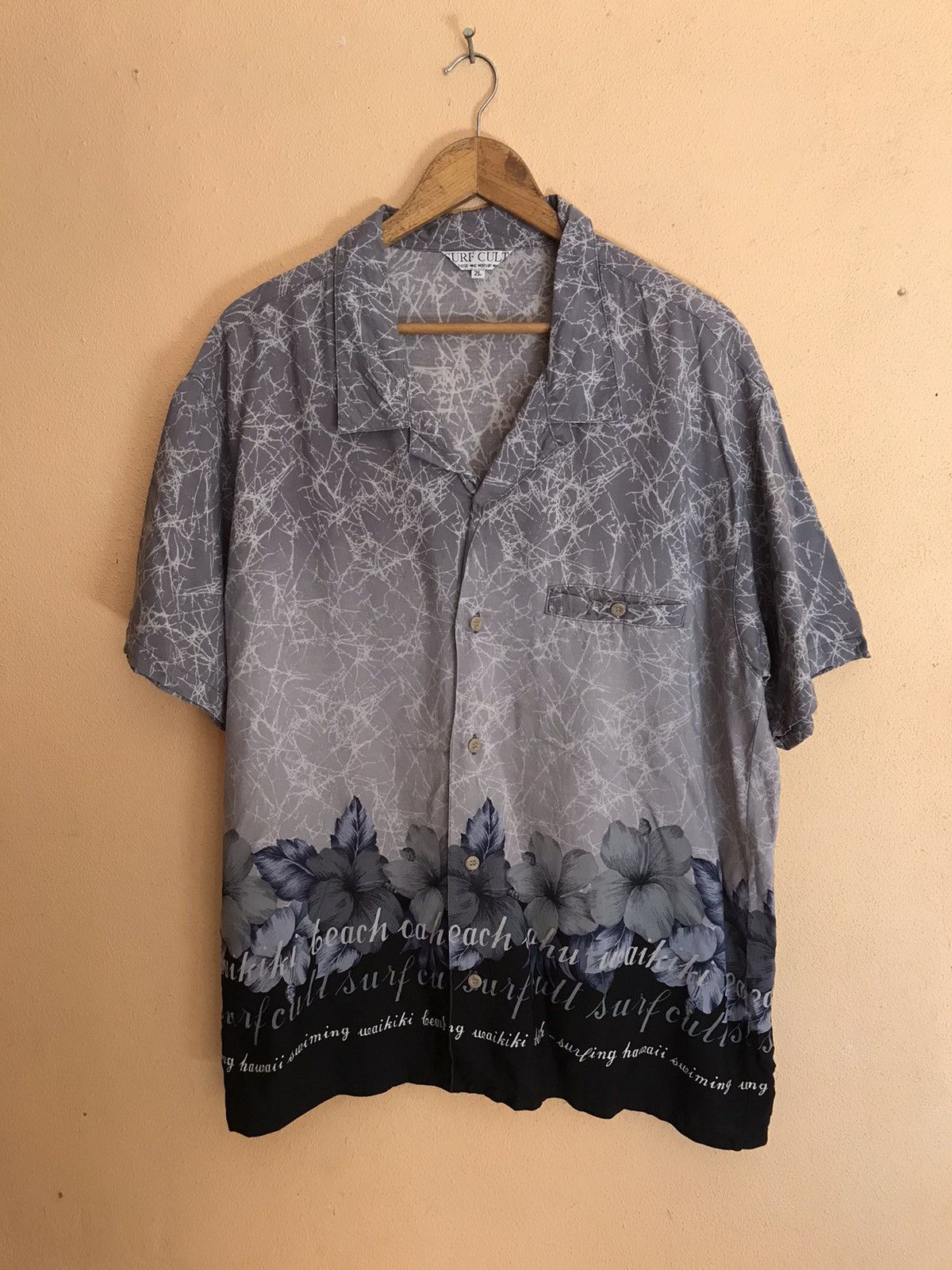 Japanese Brand SURF CULT HAWAII WAIKIKI BUTTON UP Size US XL / EU 56 / 4 - 2 Thumbnail
