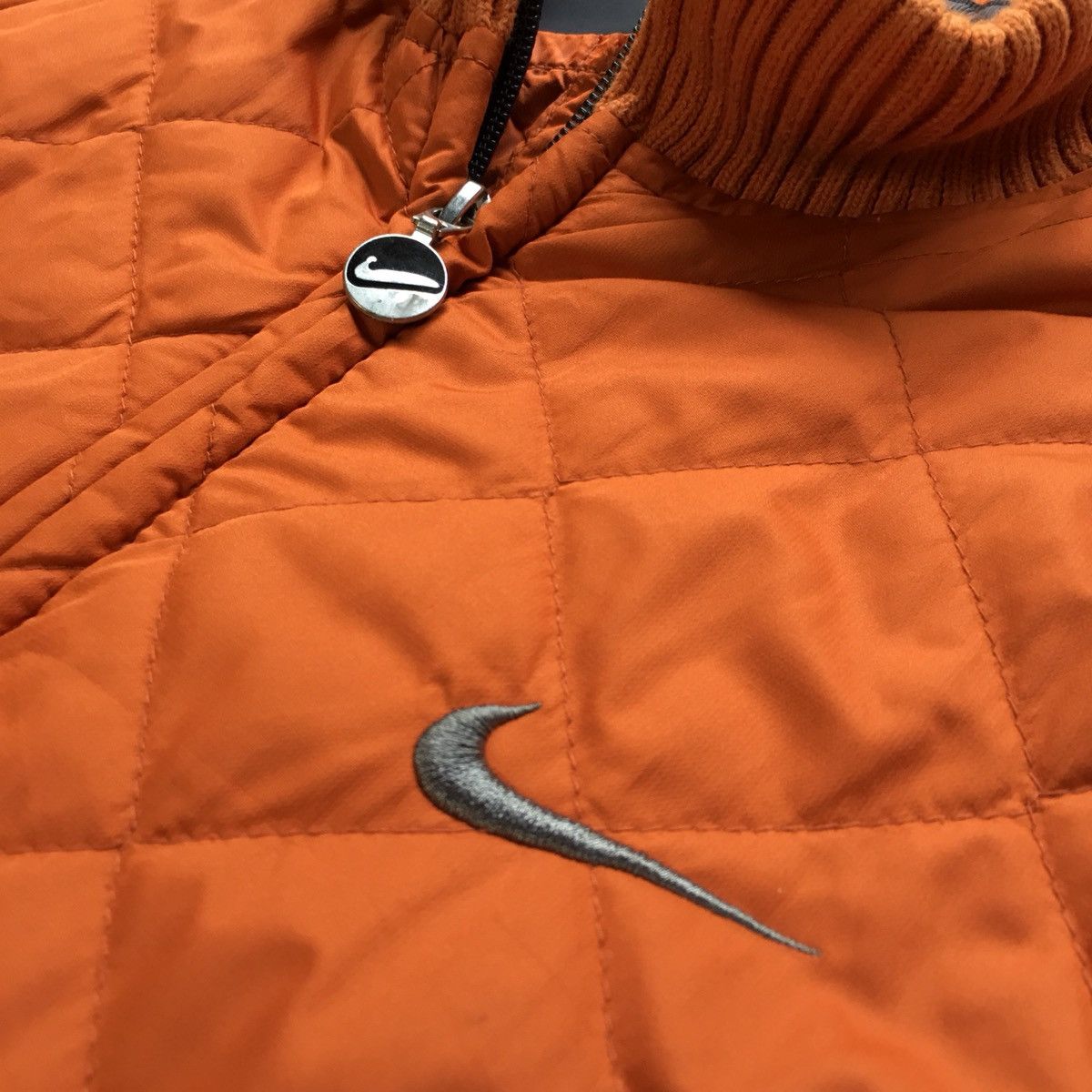 Nike × Vintage Nike Swoosh Puffer Quilted Zipper Vtg Jacket Size US M / EU 48-50 / 2 - 9 Thumbnail
