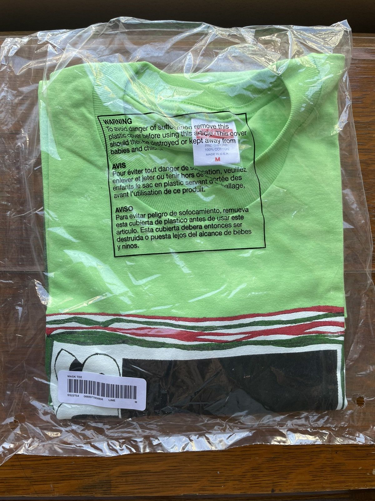 Supreme Supreme SS22 Mask T-shirt Lime Size US M / EU 48-50 / 2 - 4 Thumbnail