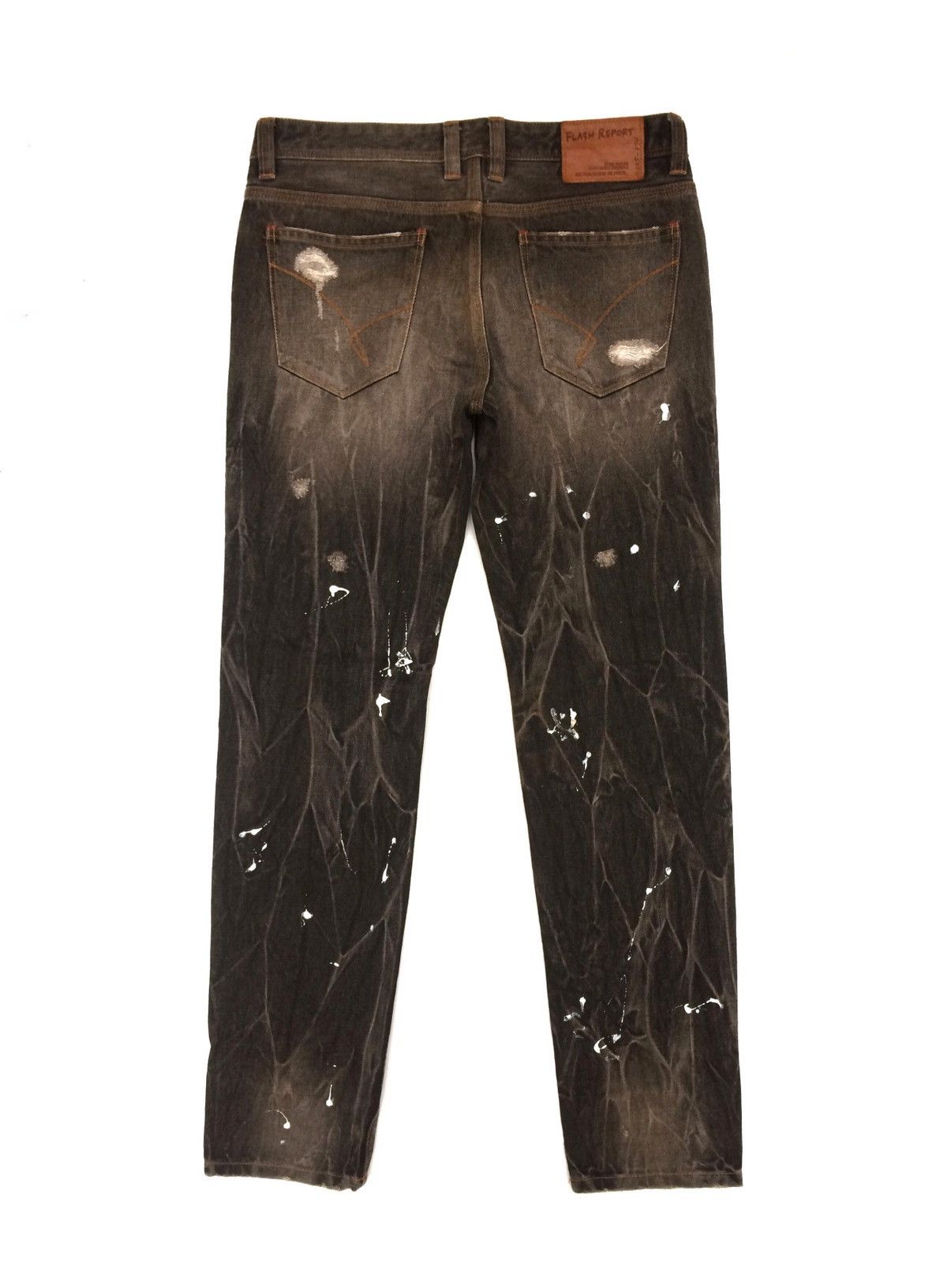 Japanese Brand Japanese brand Flash Report Distressed Denim Paint Jeans Size US 32 / EU 48 - 6 Thumbnail