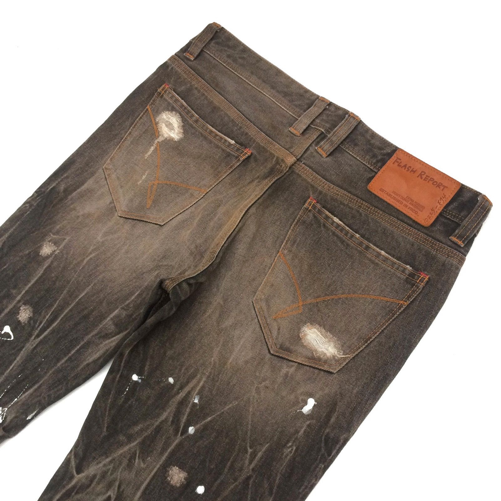 Japanese Brand Japanese brand Flash Report Distressed Denim Paint Jeans Size US 32 / EU 48 - 7 Thumbnail