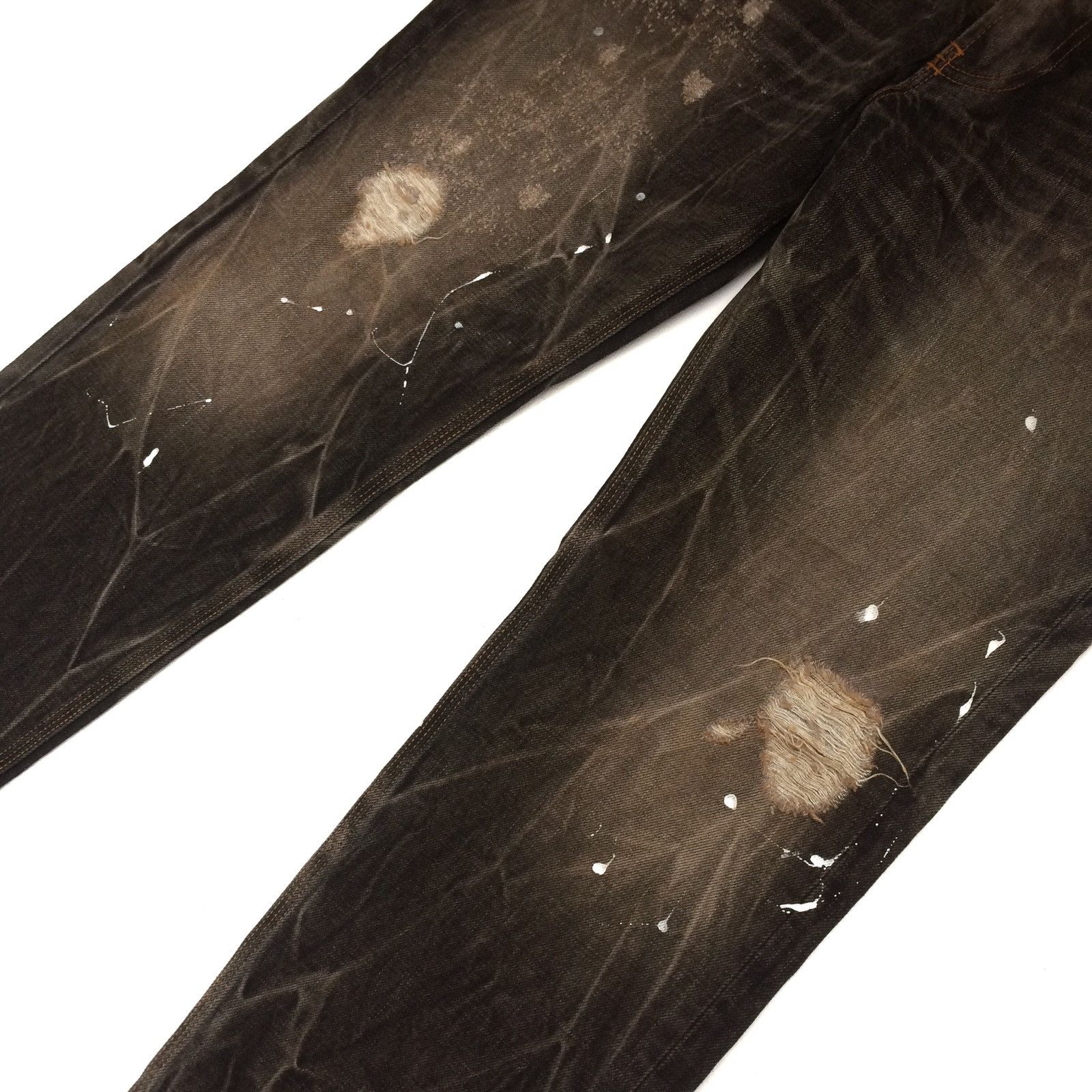 Japanese Brand Japanese brand Flash Report Distressed Denim Paint Jeans Size US 32 / EU 48 - 4 Thumbnail