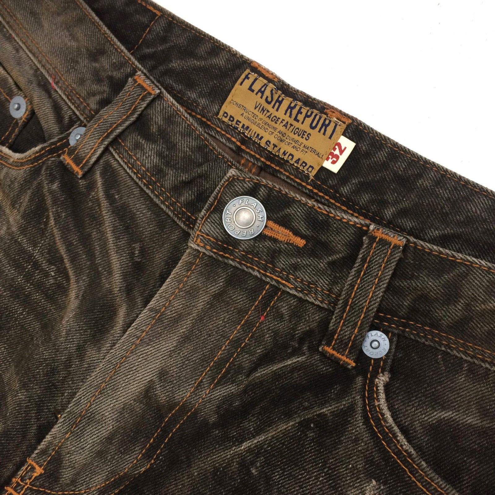 Japanese Brand Japanese brand Flash Report Distressed Denim Paint Jeans Size US 32 / EU 48 - 3 Thumbnail