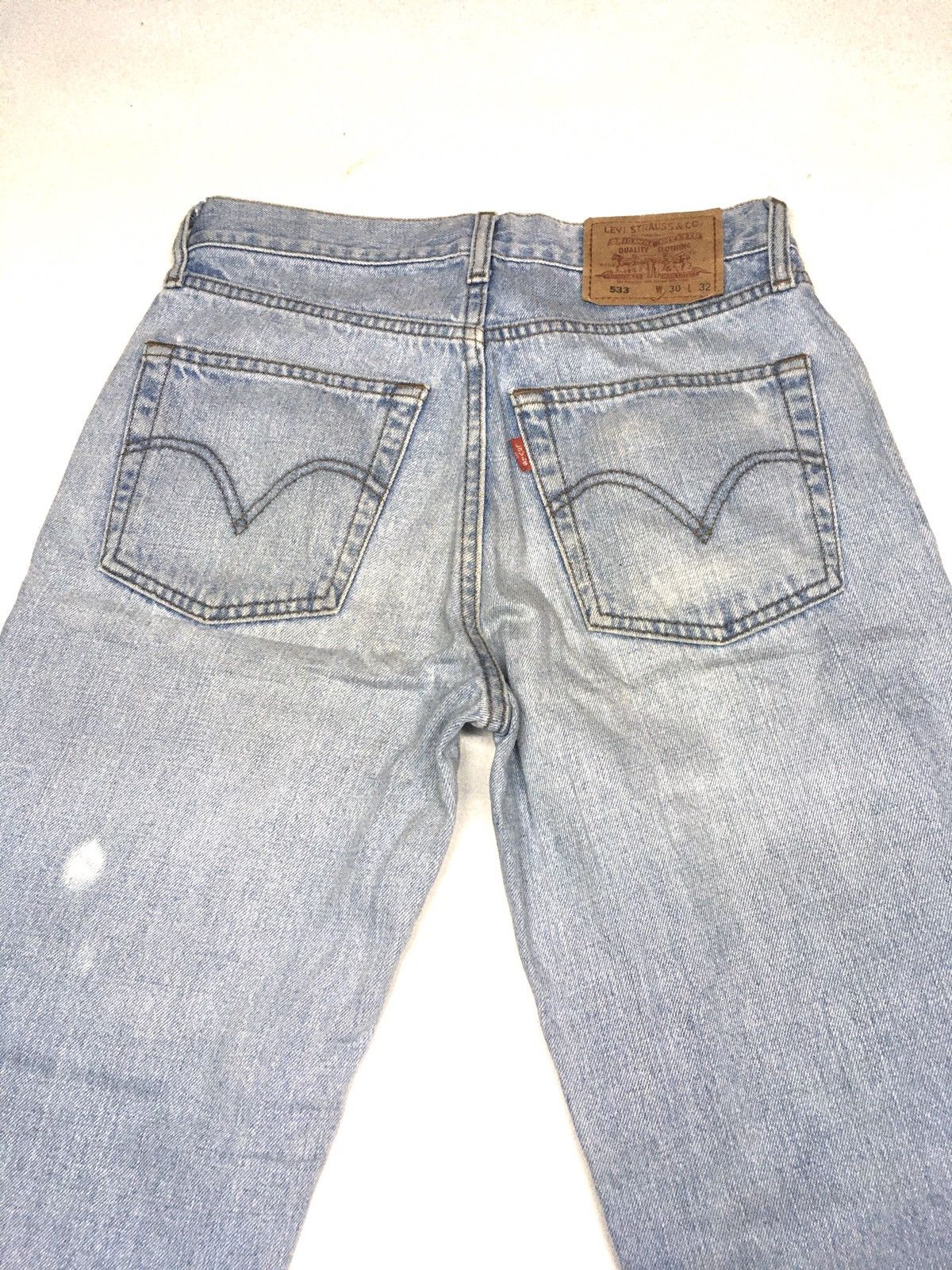Levi's × Vintage Vintage 90s Levi’s 533 blue wash distressed denim Size US 29 - 6 Thumbnail