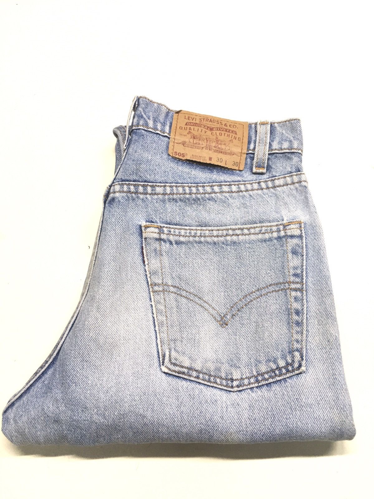 Levi's × Vintage Vintage 1994 Levi’s lot 508 blue wash distressed denim Size US 31 - 1 Thumbnail