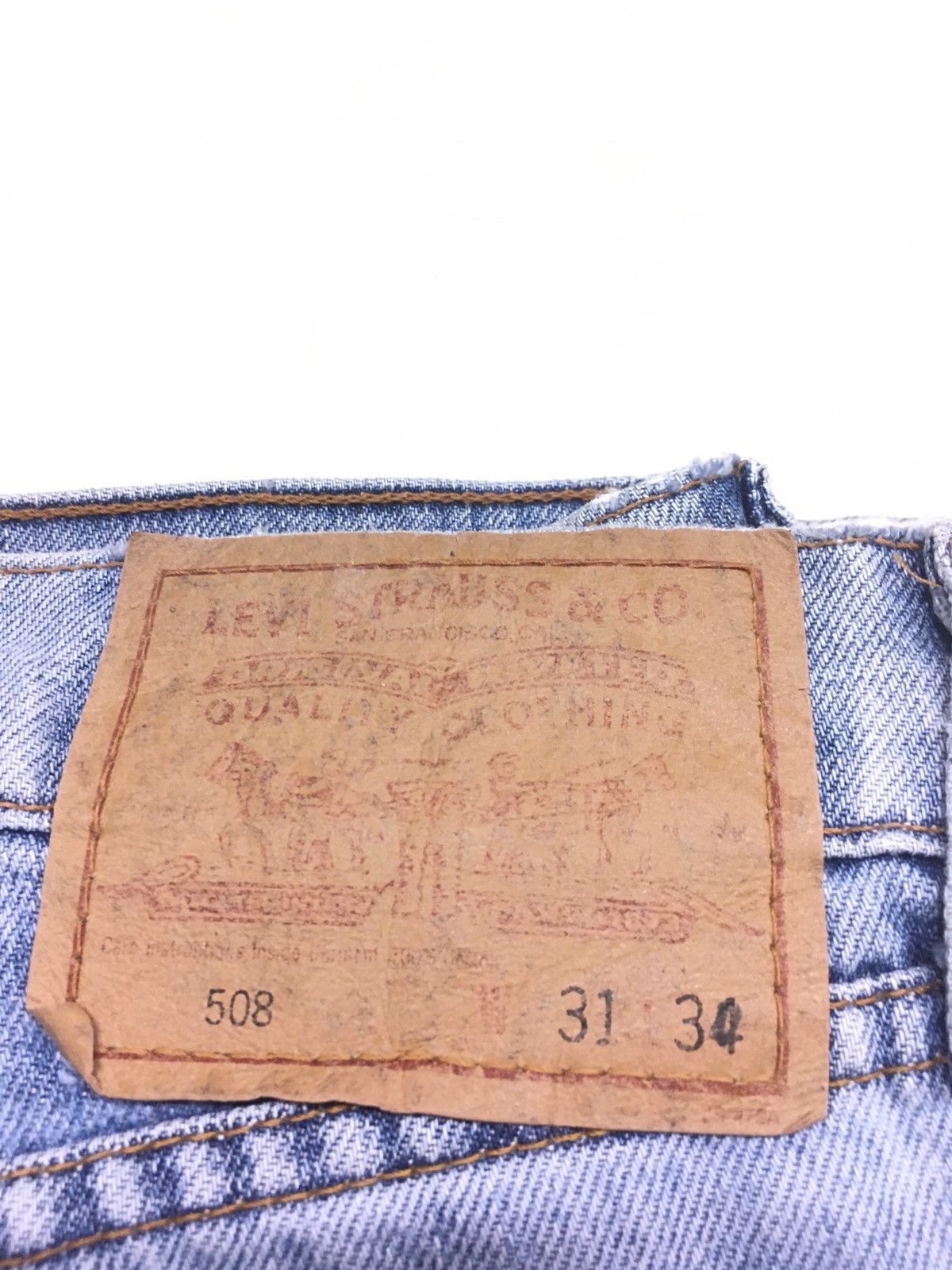 Levi's × Vintage Vintage 1994 Levi’s lot 508 blue wash distressed denim Size US 31 - 10 Thumbnail