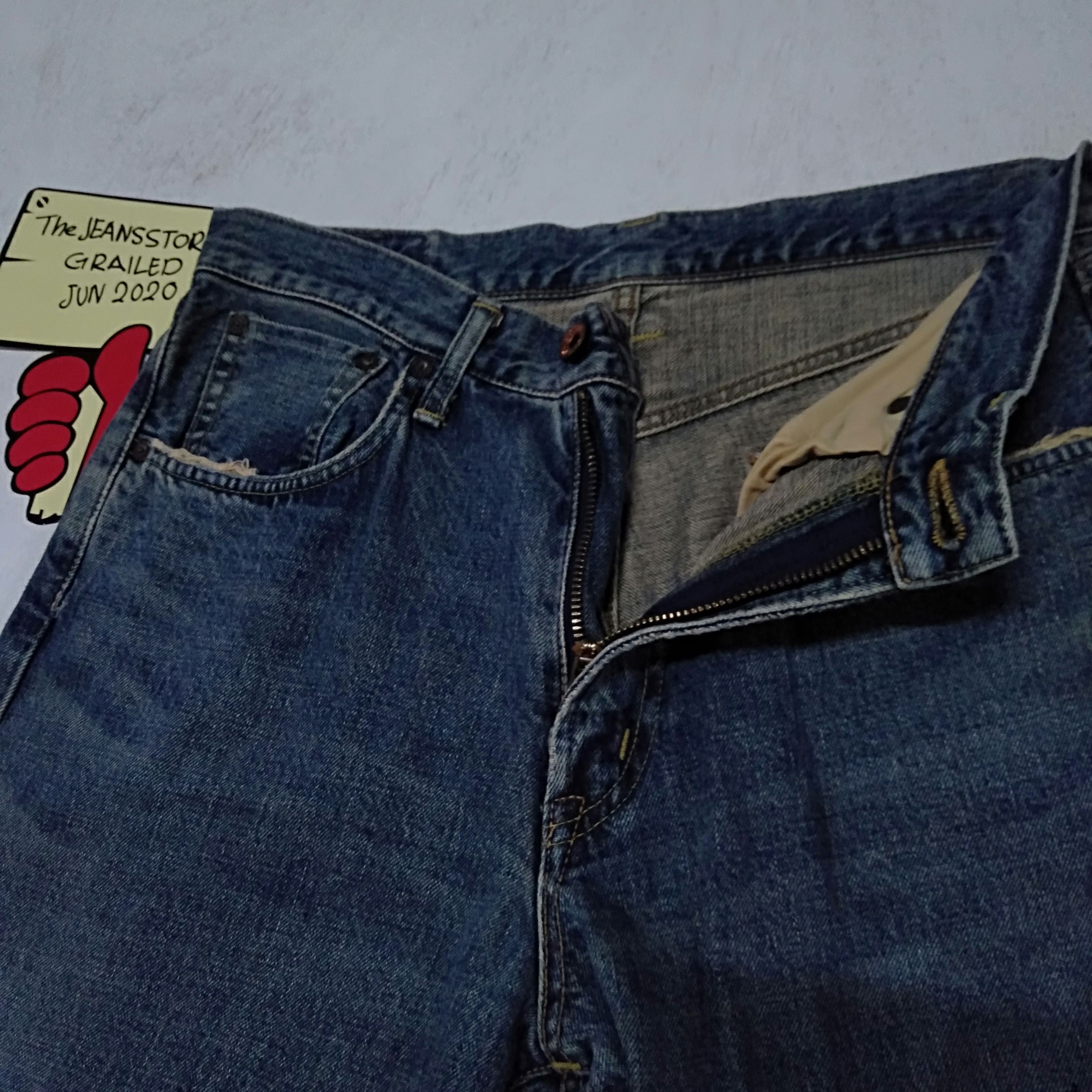 Edwin × Salvage × Vintage vintage selvedge Edwin 505X blue wash denim Size US 31 - 6 Thumbnail