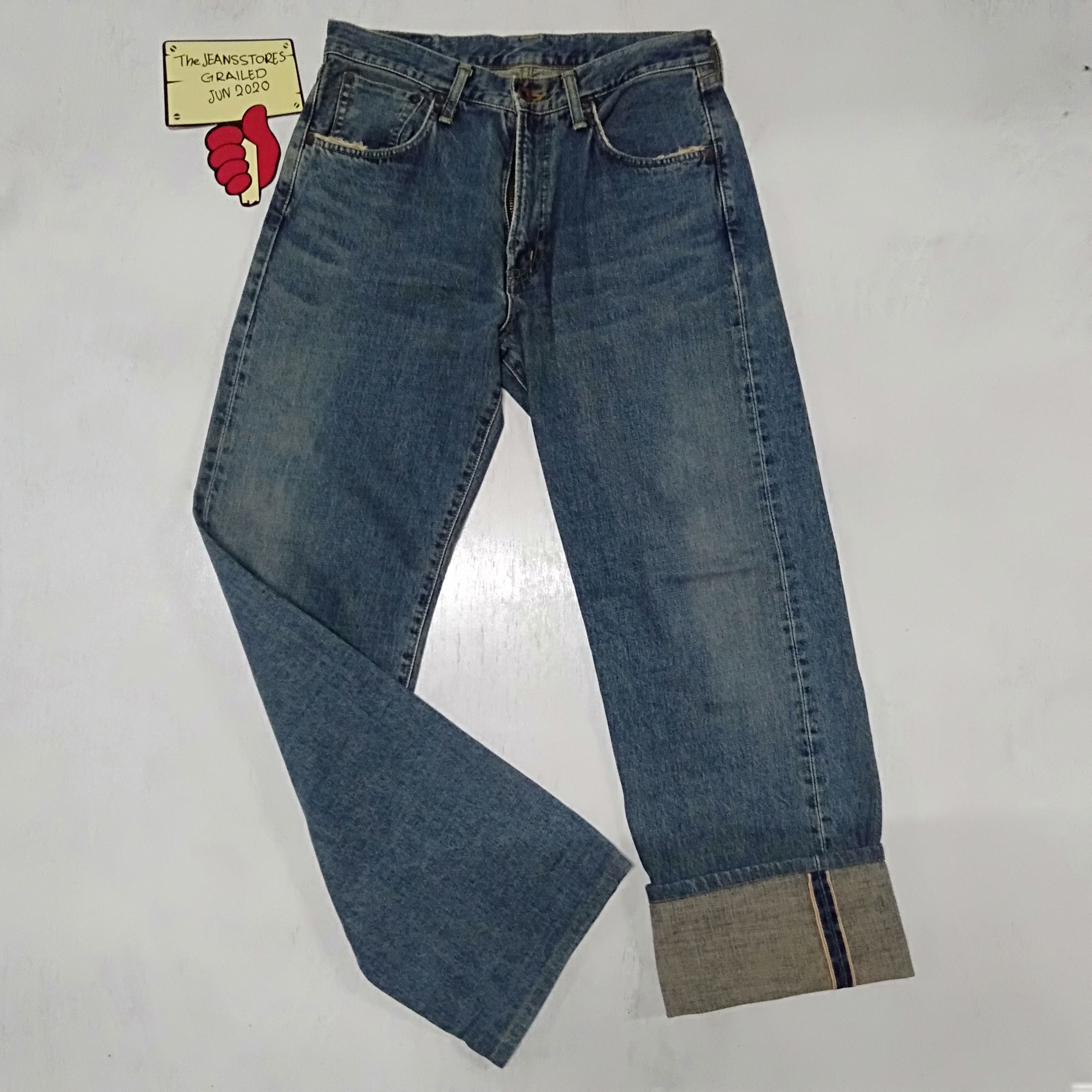 Edwin × Salvage × Vintage vintage selvedge Edwin 505X blue wash denim Size US 31 - 2 Thumbnail