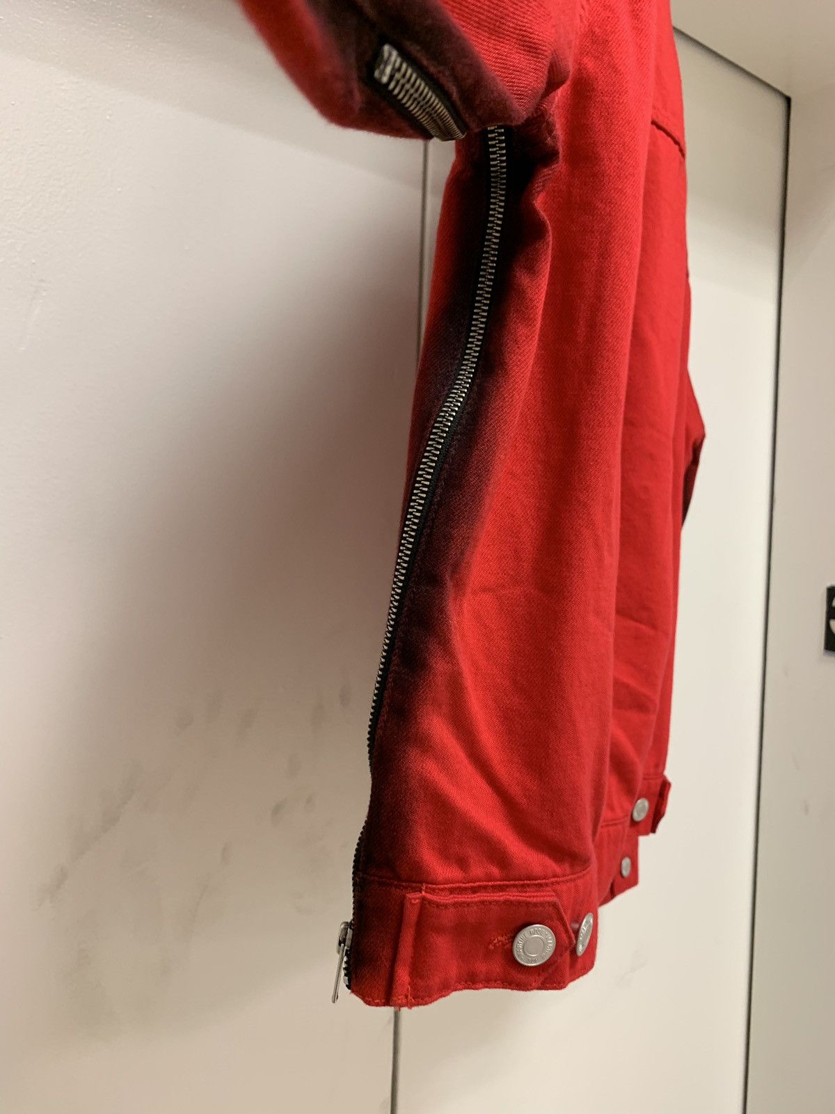 Martine Rose Zip Denim Jacket in Black / Red Size US XS / EU 42 / 0 - 9 Thumbnail