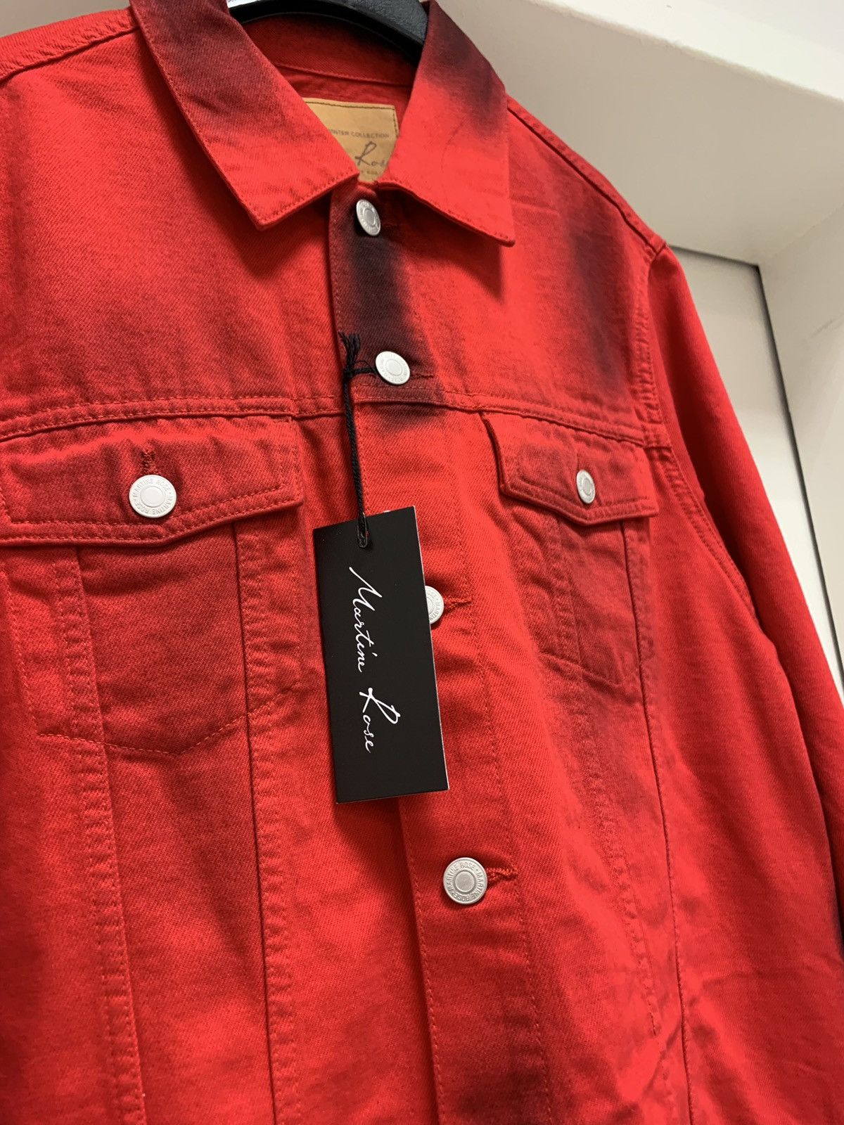 Martine Rose Zip Denim Jacket in Black / Red Size US XS / EU 42 / 0 - 6 Thumbnail