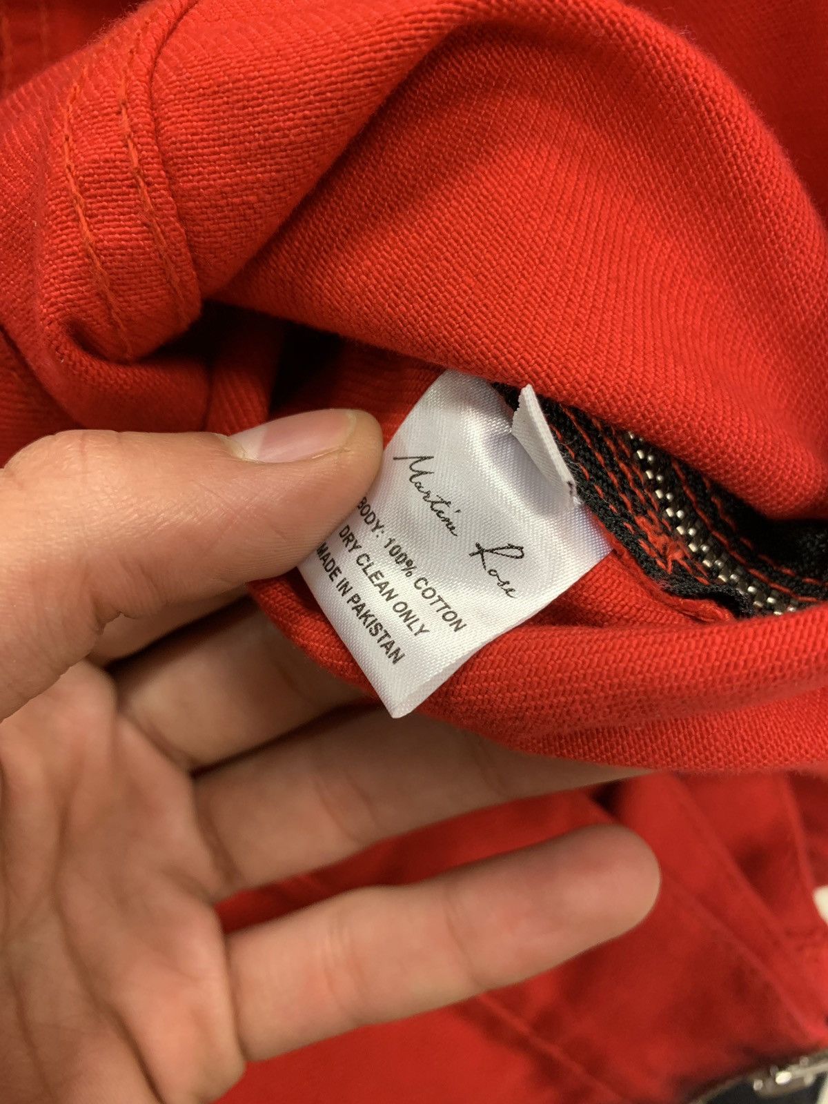 Martine Rose Zip Denim Jacket in Black / Red Size US XS / EU 42 / 0 - 12 Thumbnail