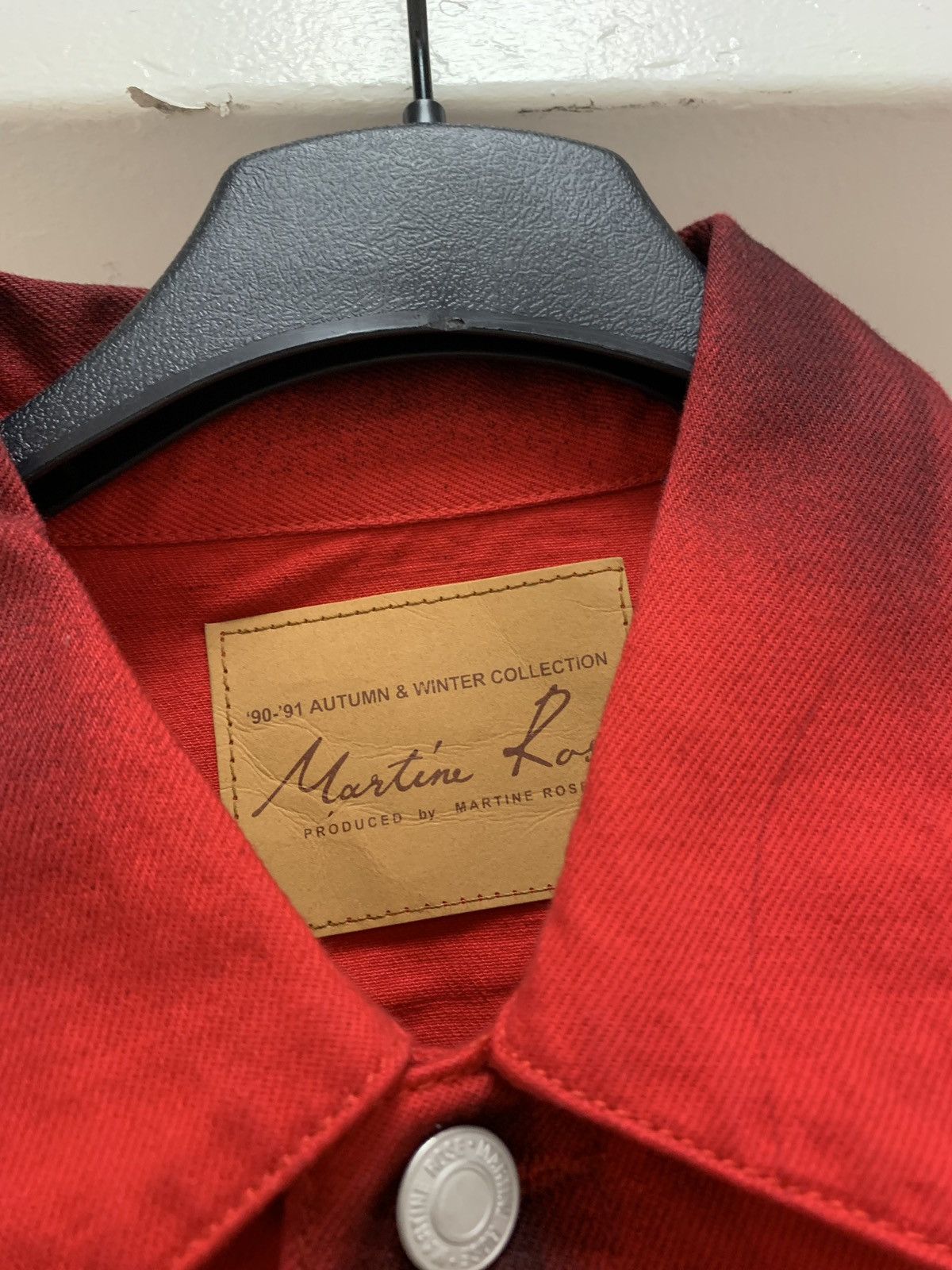 Martine Rose Zip Denim Jacket in Black / Red Size US XS / EU 42 / 0 - 8 Thumbnail