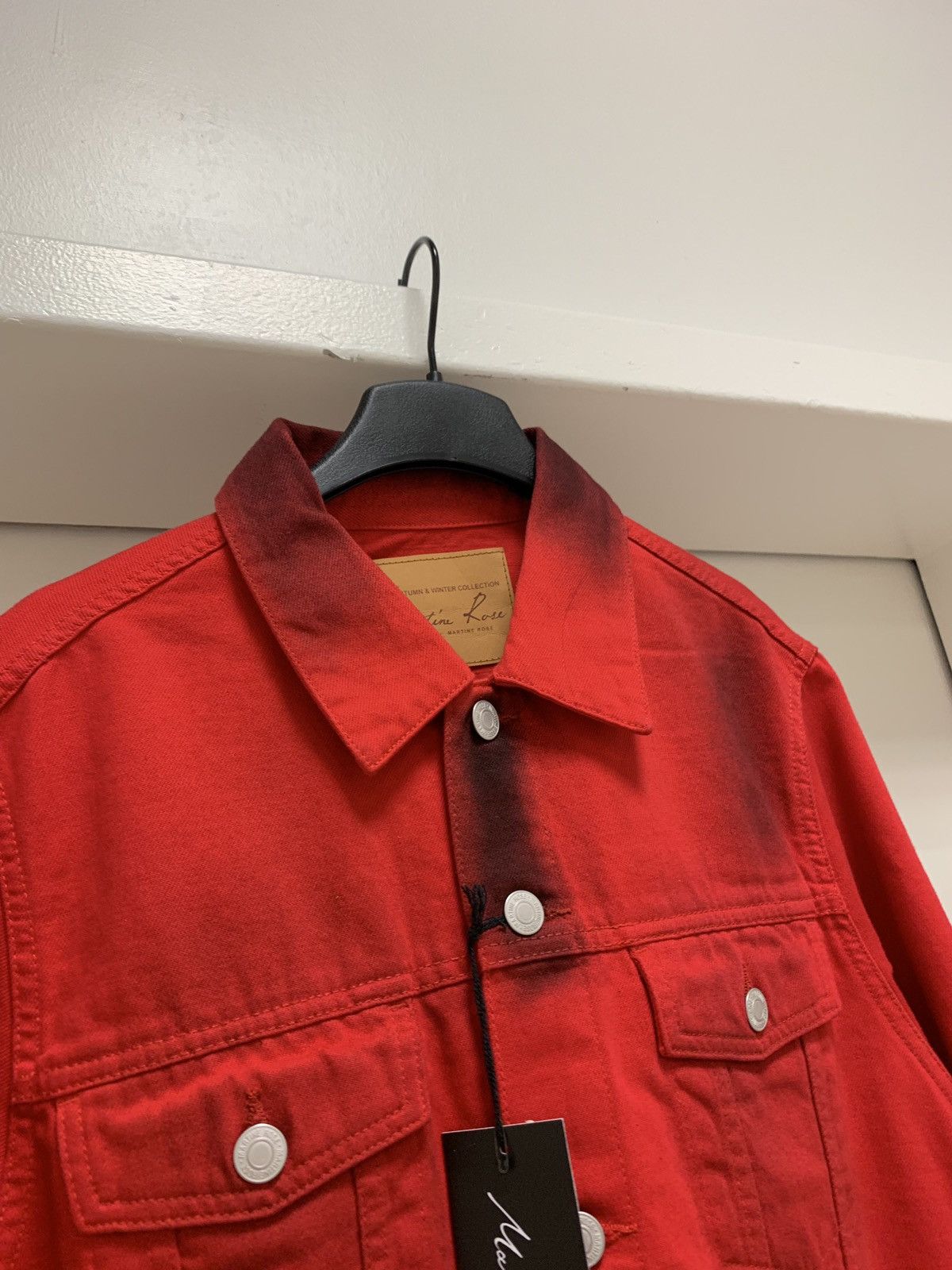 Martine Rose Zip Denim Jacket in Black / Red Size US XS / EU 42 / 0 - 7 Thumbnail