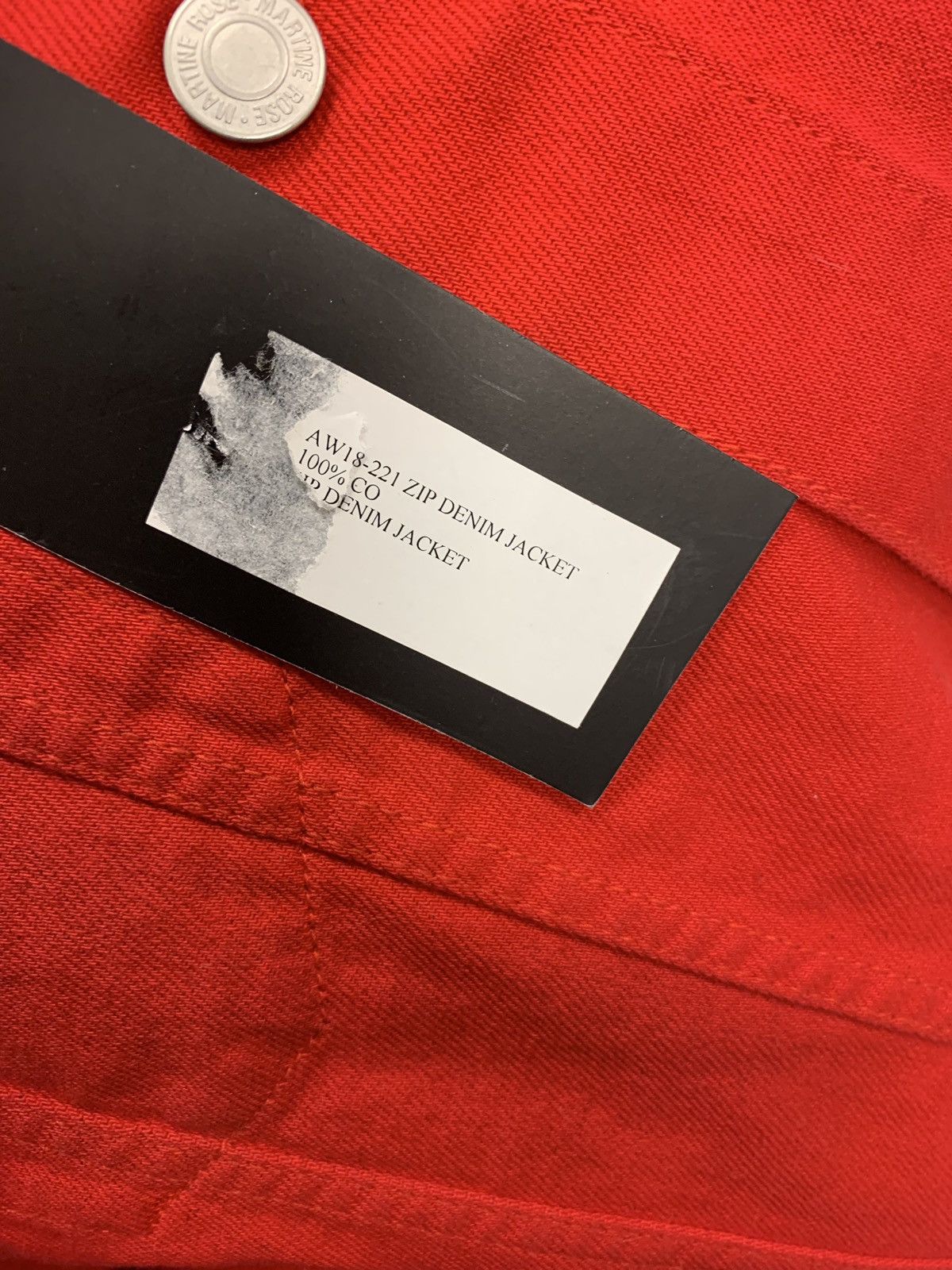 Martine Rose Zip Denim Jacket in Black / Red Size US XS / EU 42 / 0 - 11 Thumbnail