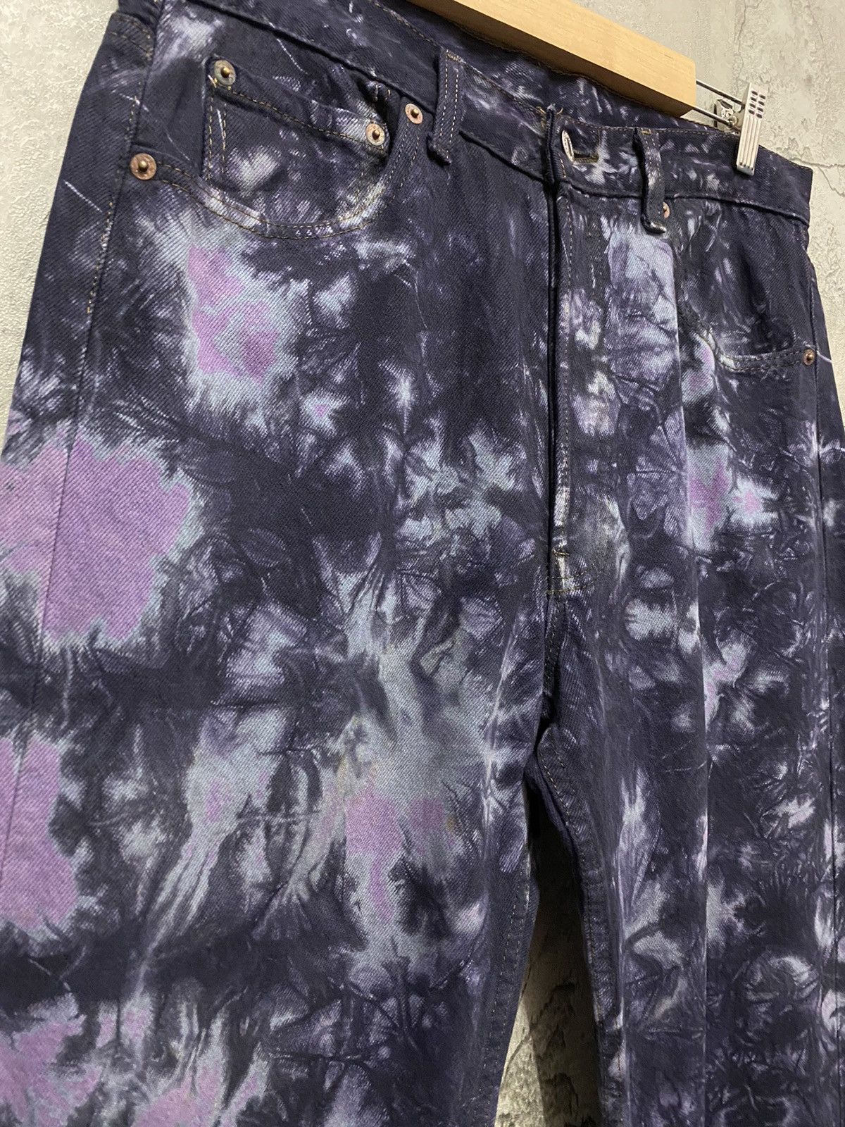 Levi's Vintage Levis 501 532 Button Psychedelic Tie Dye Denim Size US 32 / EU 48 - 7 Thumbnail