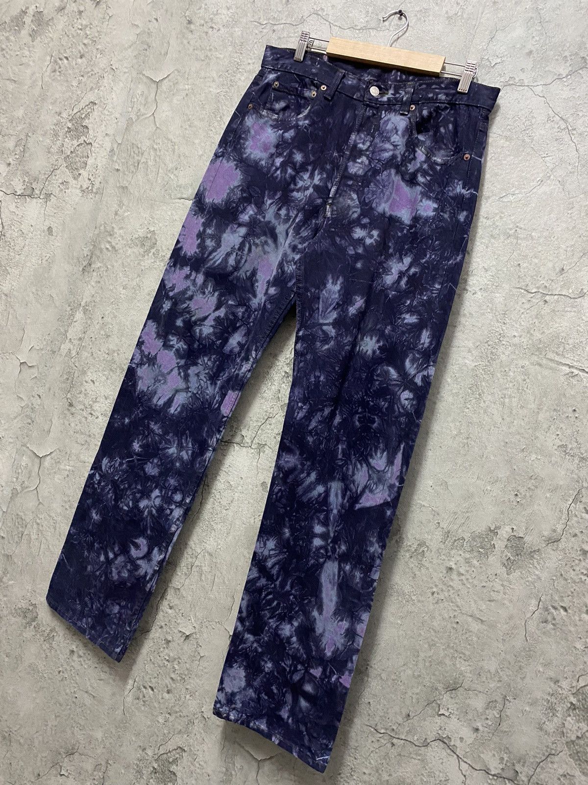 Levi's Vintage Levis 501 532 Button Psychedelic Tie Dye Denim Size US 32 / EU 48 - 3 Thumbnail