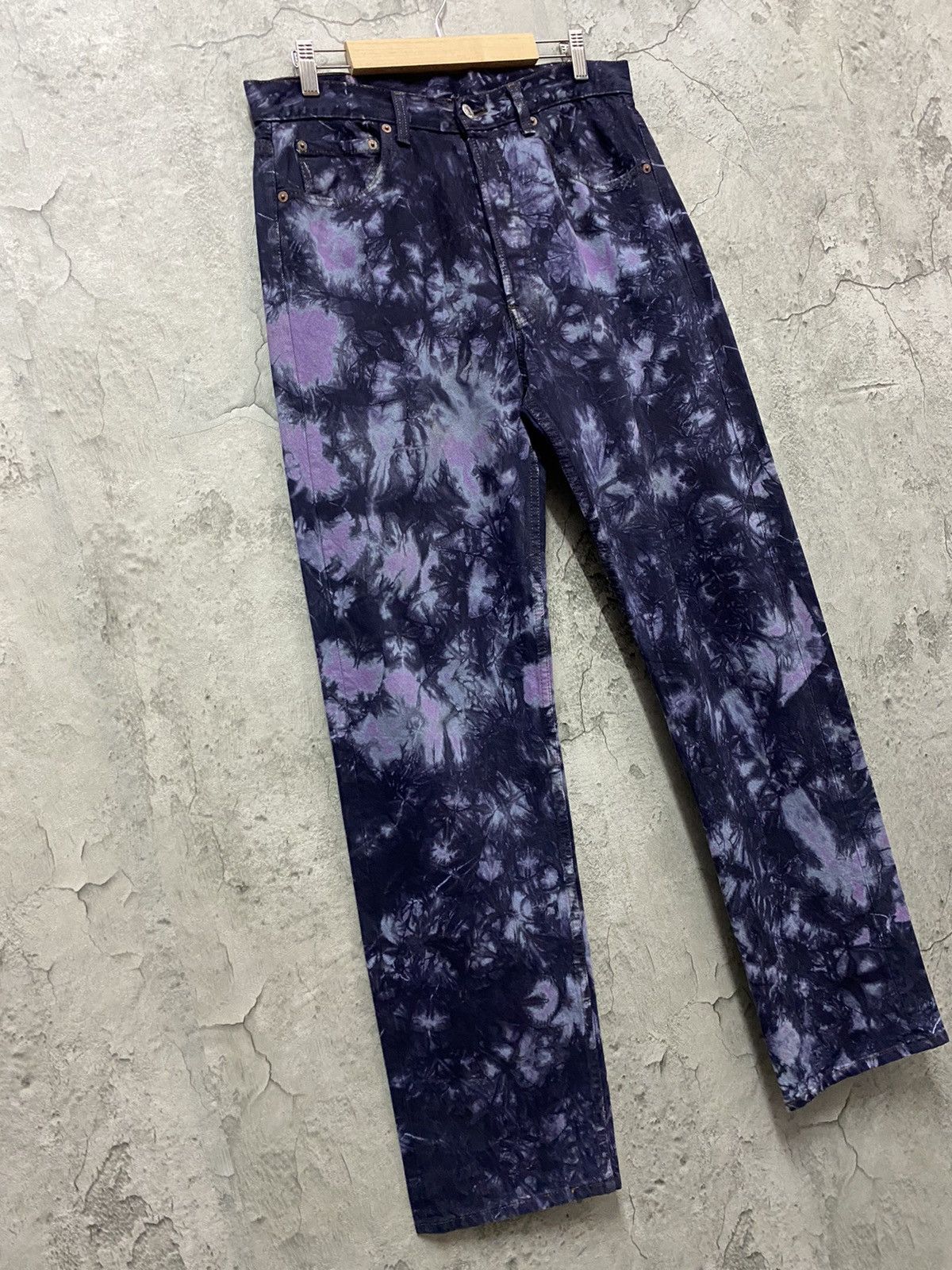 Levi's Vintage Levis 501 532 Button Psychedelic Tie Dye Denim Size US 32 / EU 48 - 4 Thumbnail