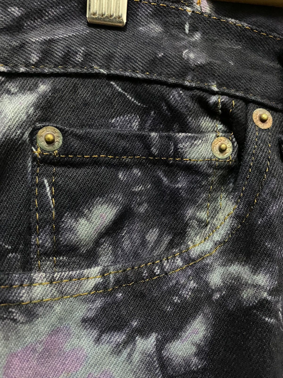 Levi's Vintage Levis 501 532 Button Psychedelic Tie Dye Denim Size US 32 / EU 48 - 17 Thumbnail