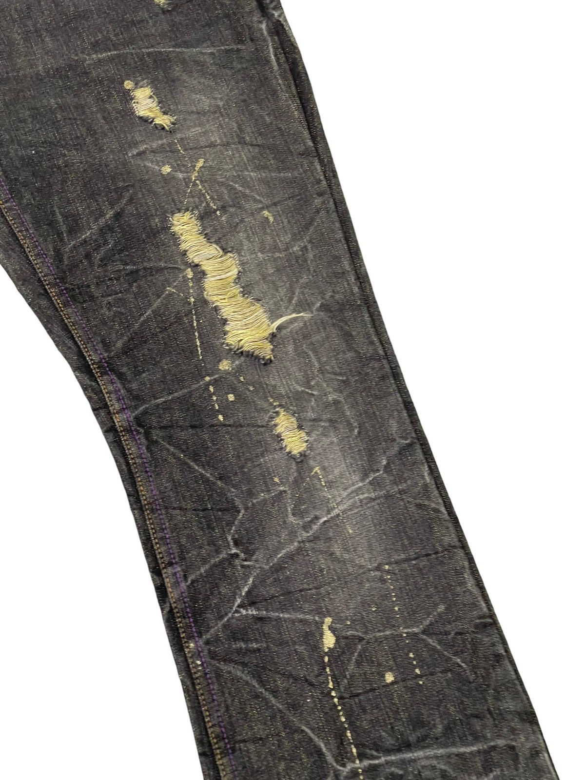 Flare Jeans Nylaus Distress Denim Honeycomb Painted 1🟦8